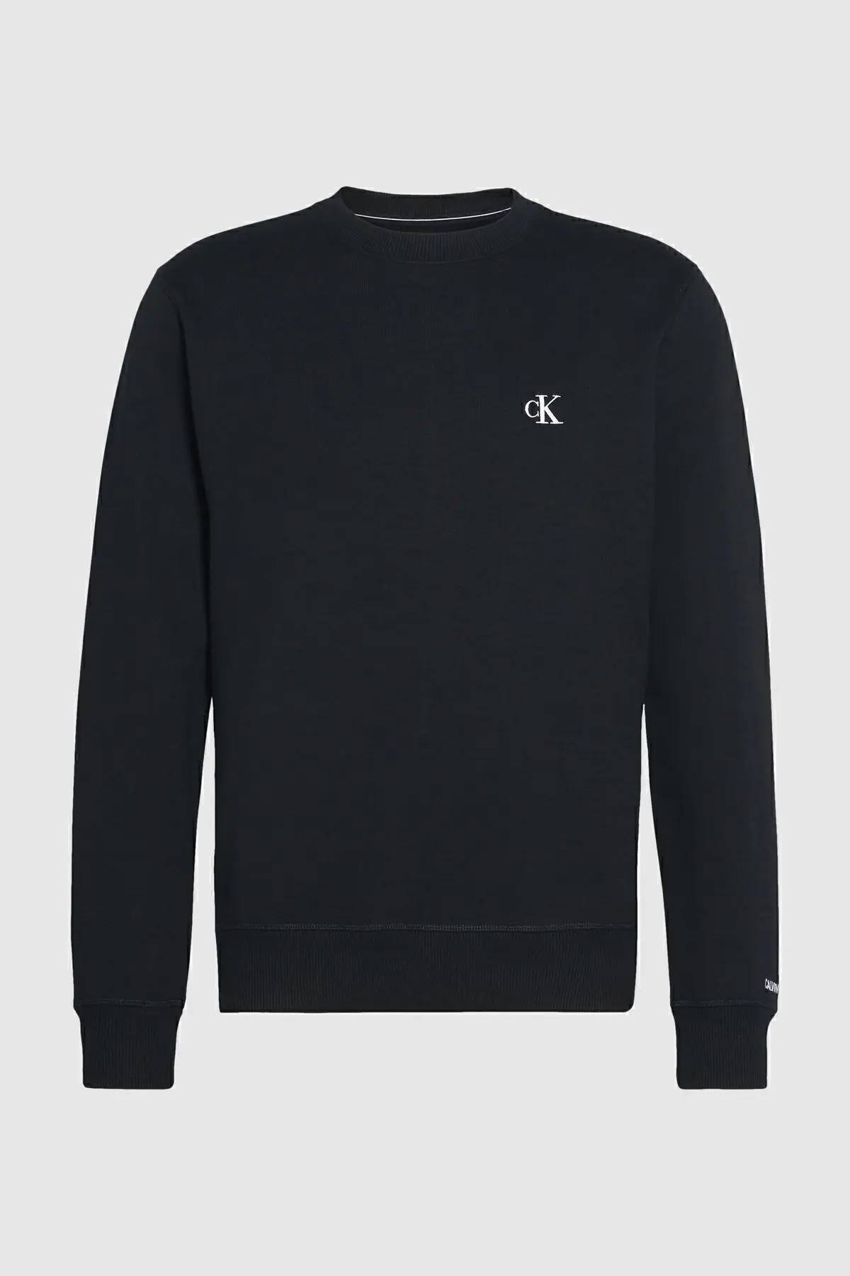 Calvin Klein Erkek Marka Logo Detaylı Bisiklet Yaka Regular Fit Siyah Kazak J30J314536-BAE
