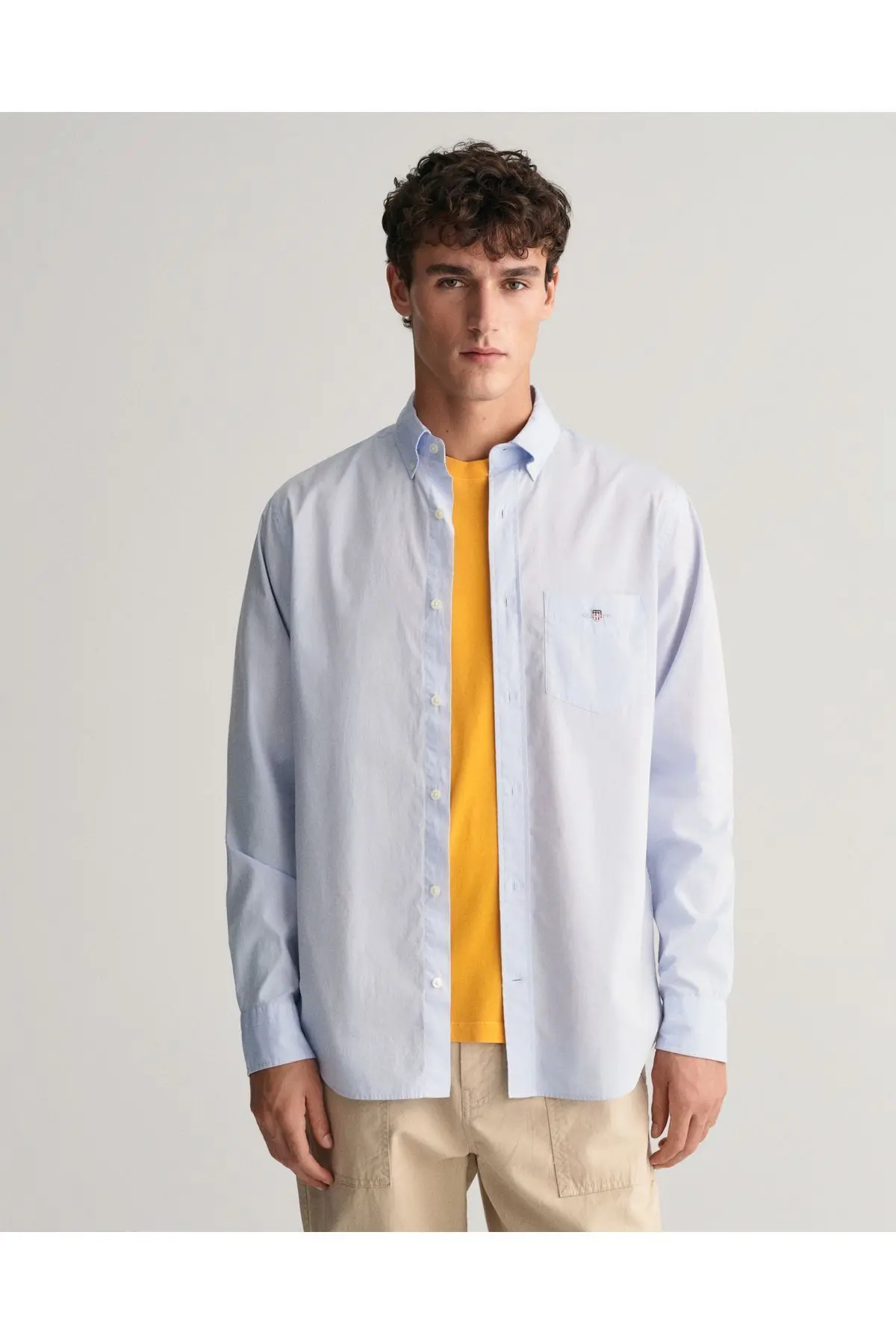 GANT Erkek Mavi Regular Fit Düğmeli Yaka Gömlek