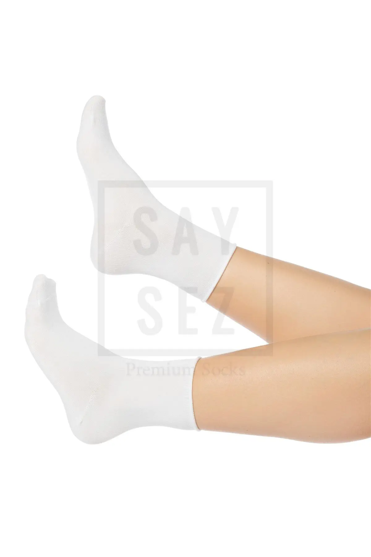 Bambu Kadın Lastiksiz Beyaz Soket Dikişsiz Premium Çorap 3'lü Paket / İz Bırakmaz / Sıkmayan Çorap
