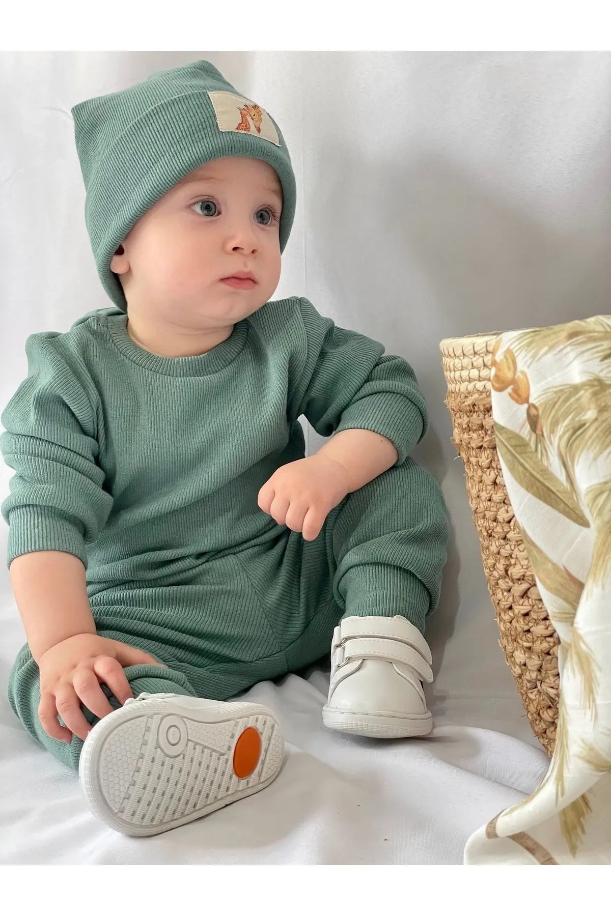 Pamuk Bereli 3'lü Takım Bebek Ve Çocuk Yeşil