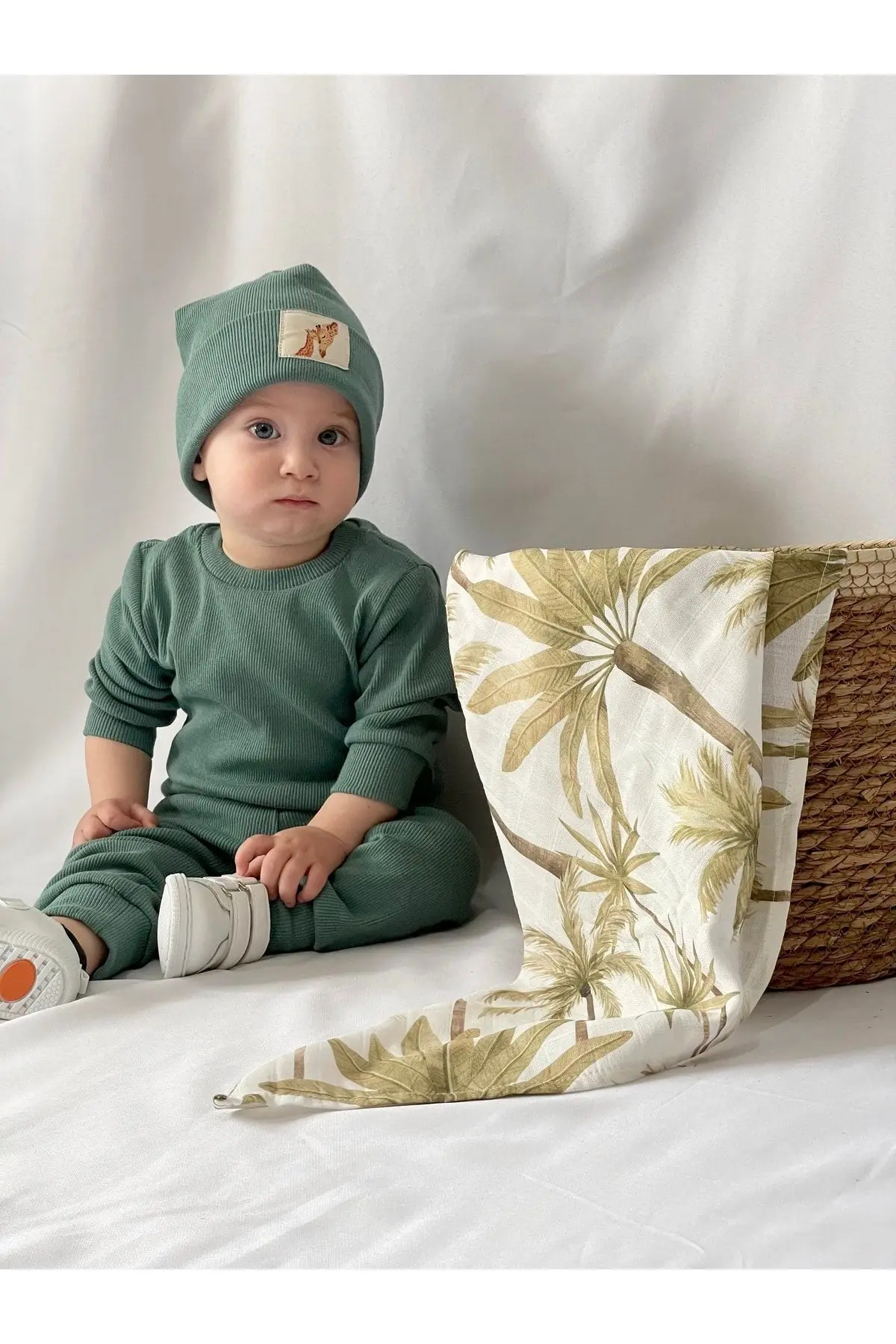 Pamuk Bereli 3'lü Takım Bebek Ve Çocuk Yeşil