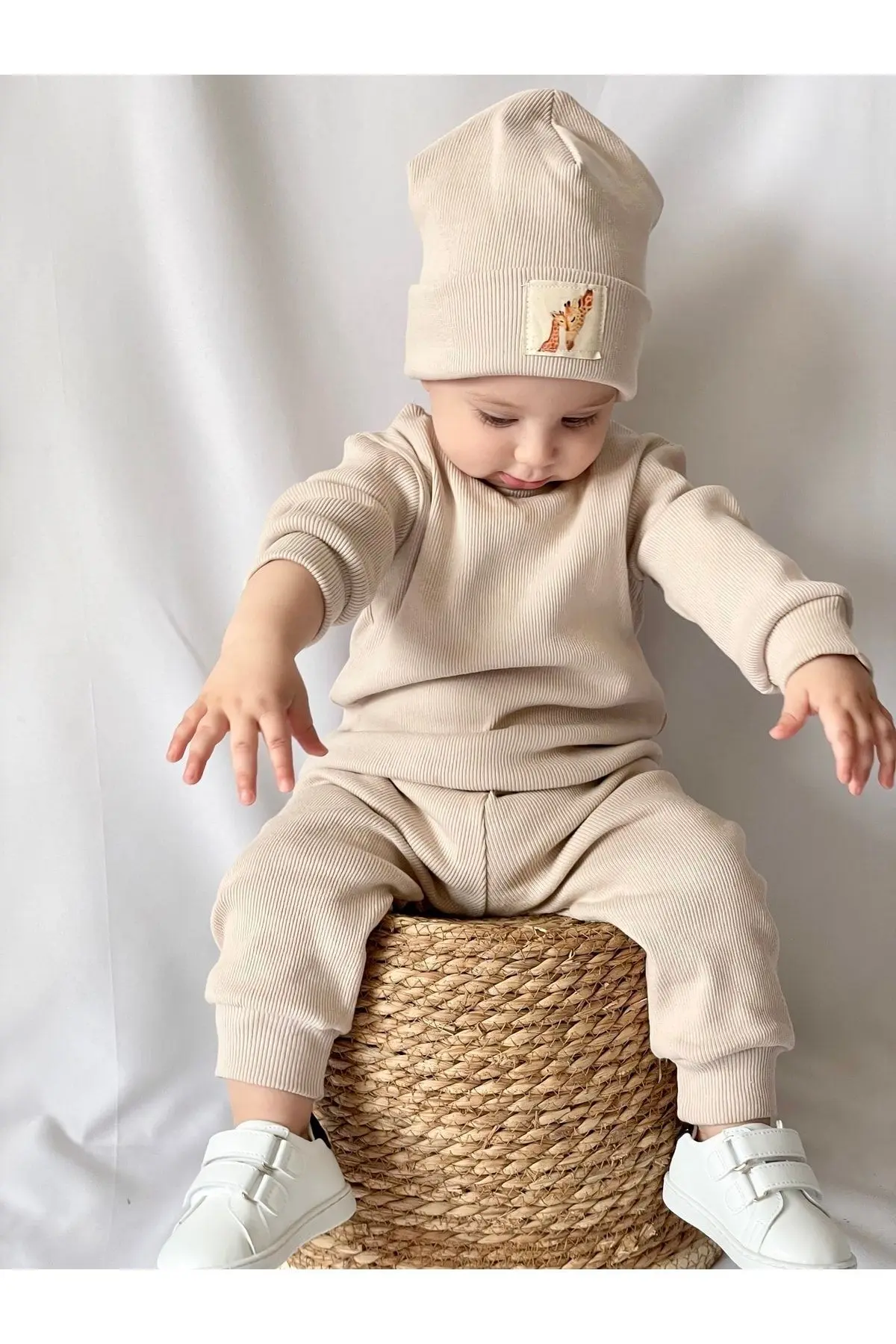 Pamuk Bereli 3'lü Takım Bebek Ve Çocuk Bej