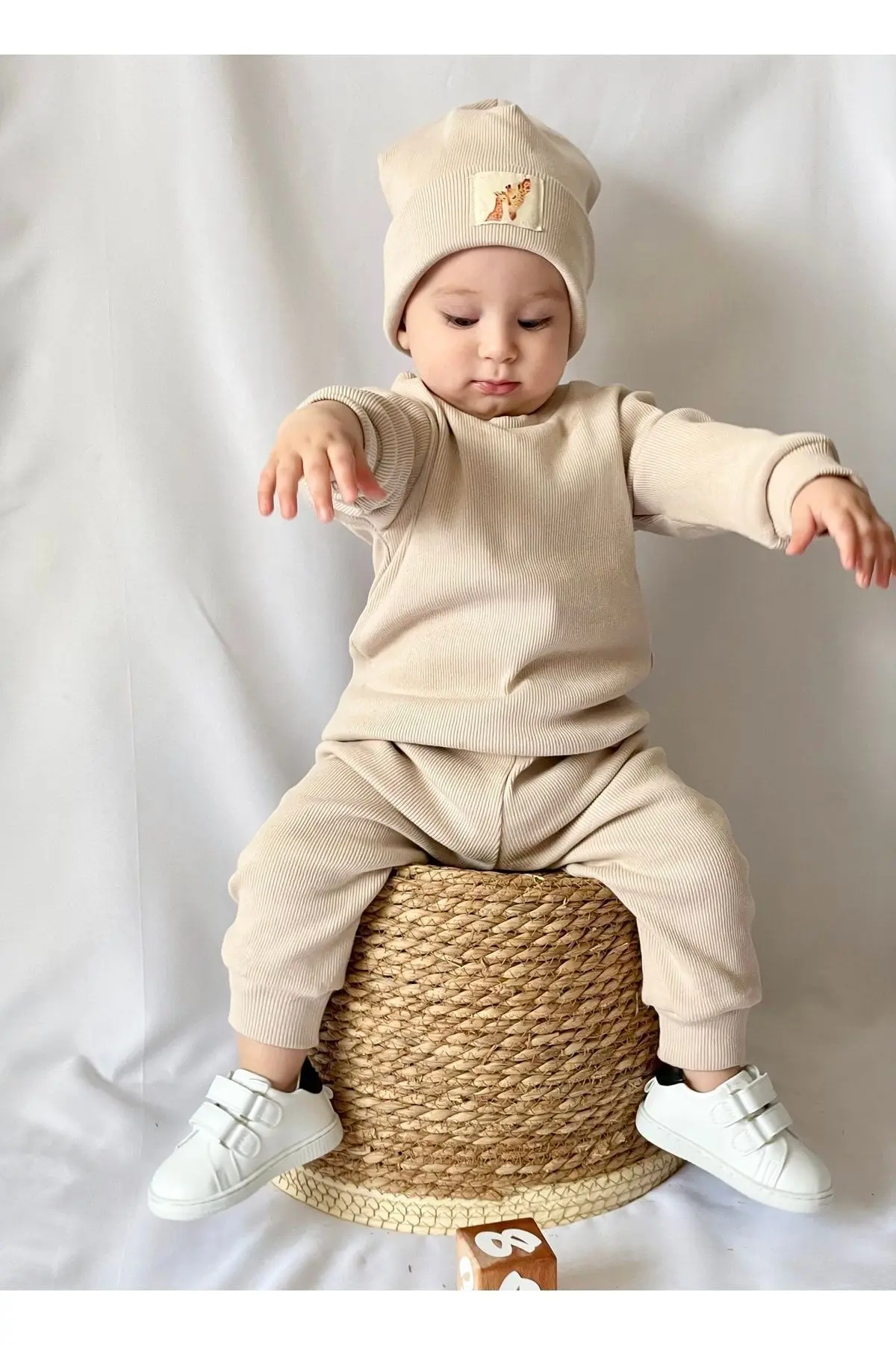 Pamuk Bereli 3'lü Takım Bebek Ve Çocuk Bej