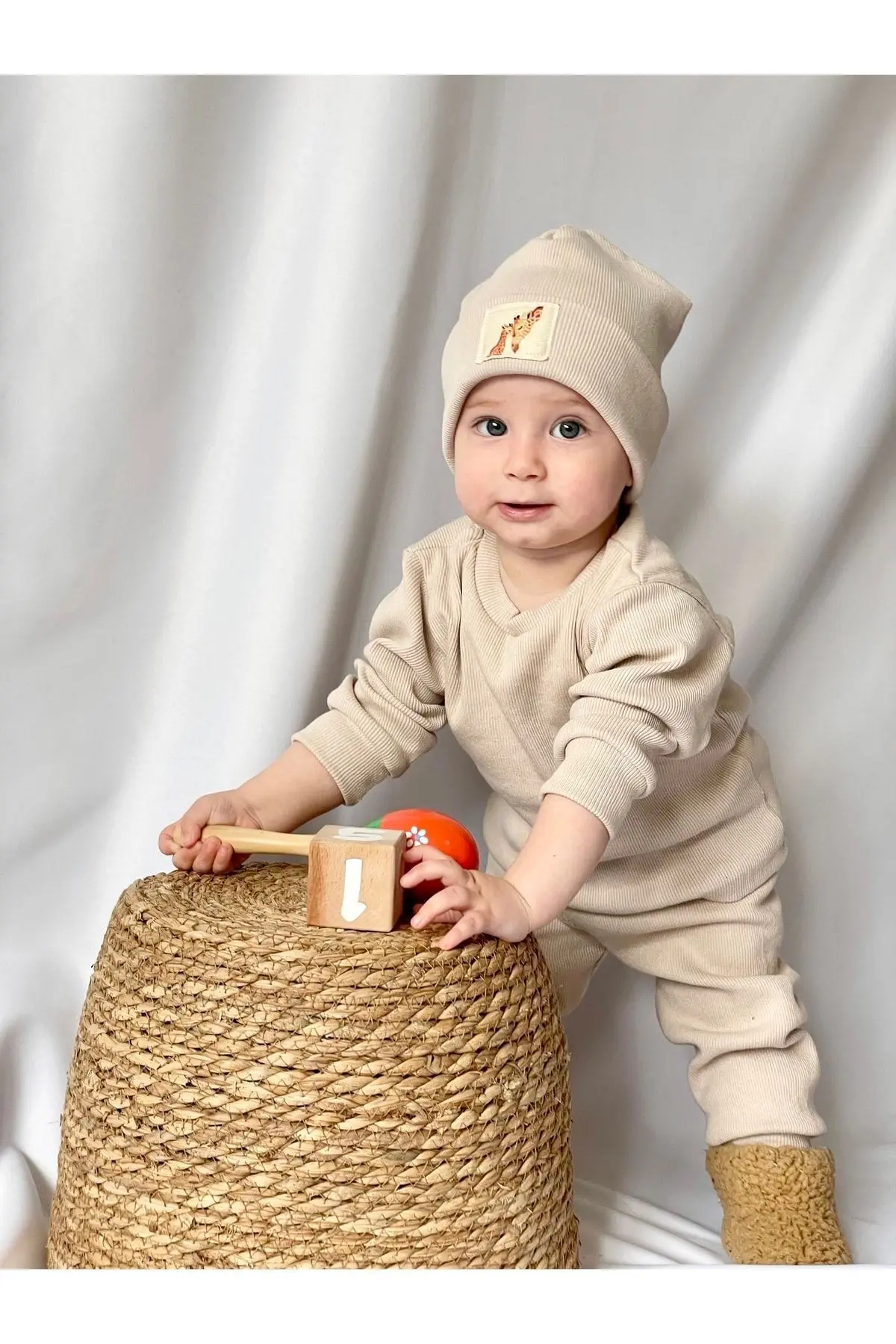 Pamuk Bereli 3'lü Takım Bebek Ve Çocuk Bej