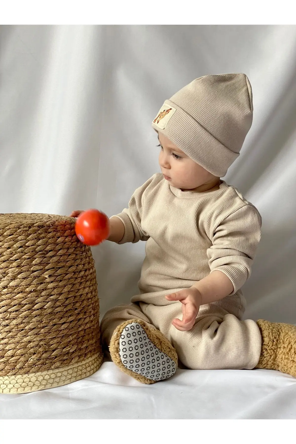 Pamuk Bereli 3'lü Takım Bebek Ve Çocuk Bej