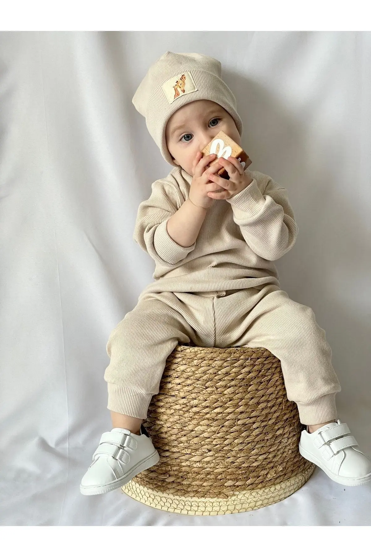 Pamuk Bereli 3'lü Takım Bebek Ve Çocuk Bej