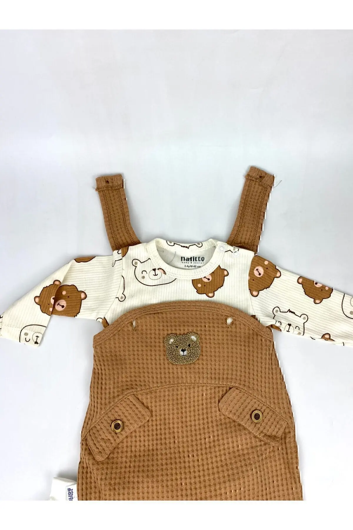 Ayı Nakışlı Erkek Bebek Tulum