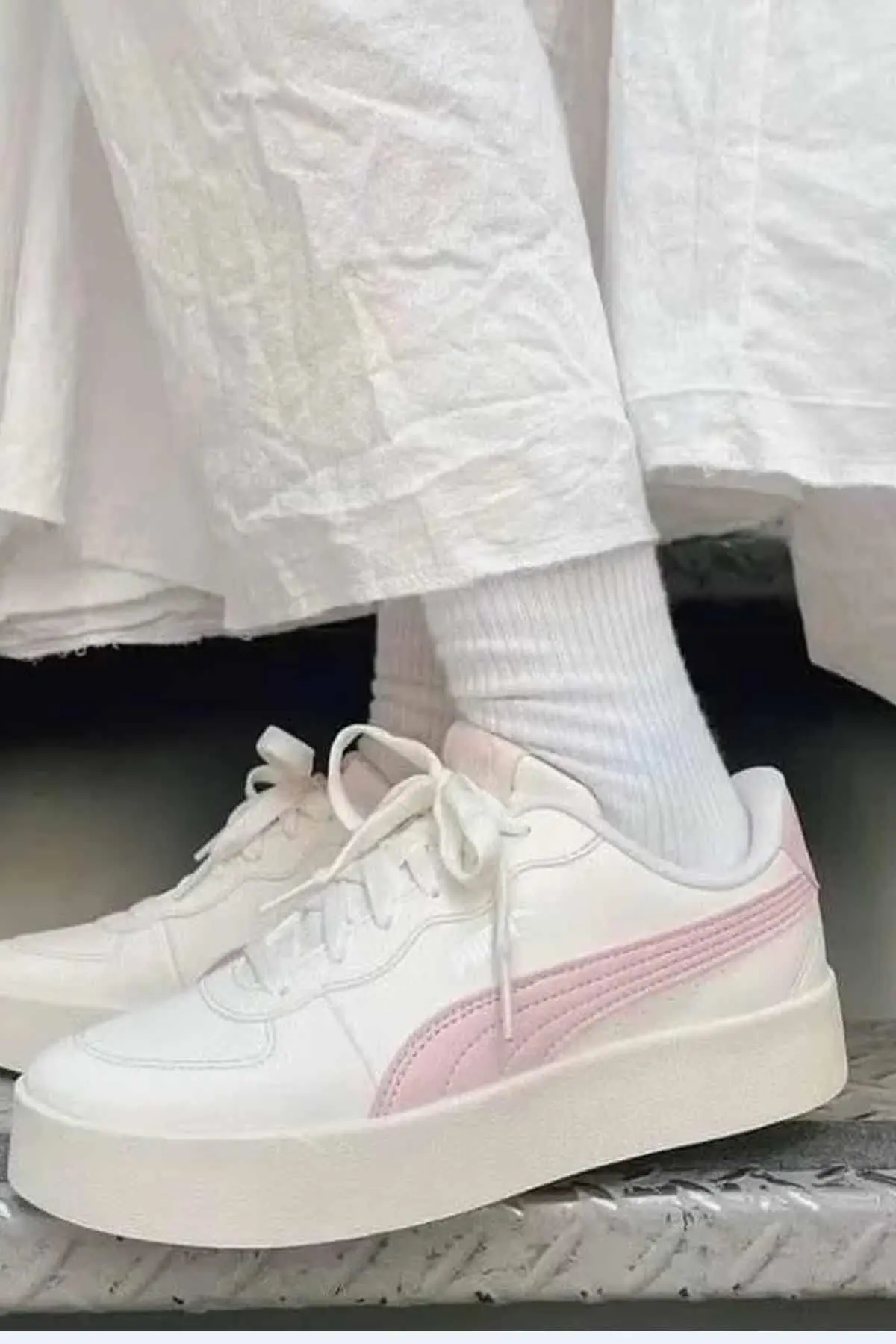 Kadın Snekars Yüksek Taban Spor Ayakkabı Kadın Sneaker Ayakkabı 380147-05-2 Bej