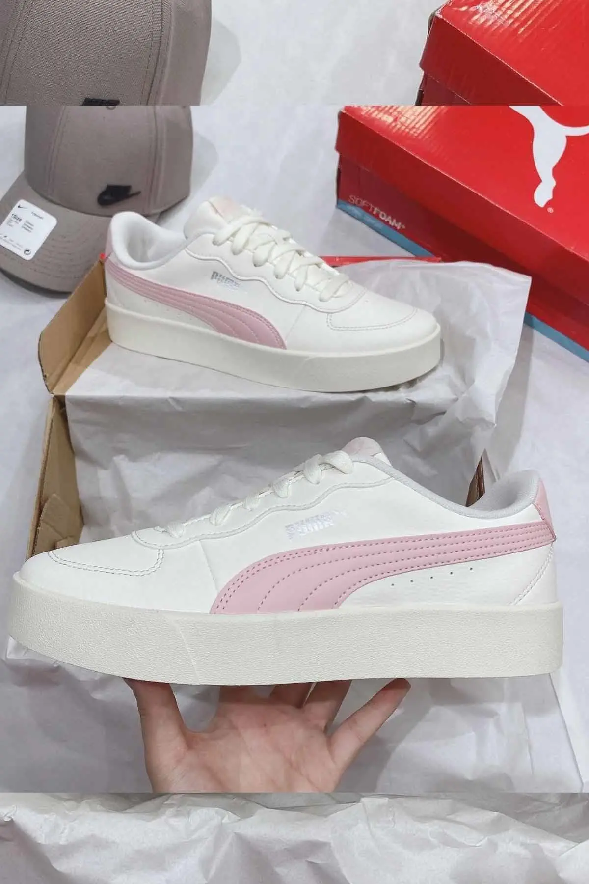 Kadın Snekars Yüksek Taban Spor Ayakkabı Kadın Sneaker Ayakkabı 380147-05-2 Bej