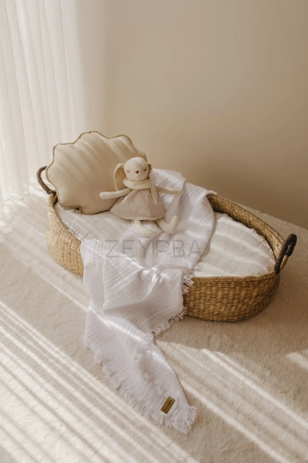 Beyaz Müslin 4 Katlı Müslin 110x110cm Pamuksu Yumuşaklık / Yeni Seri /110x110cm