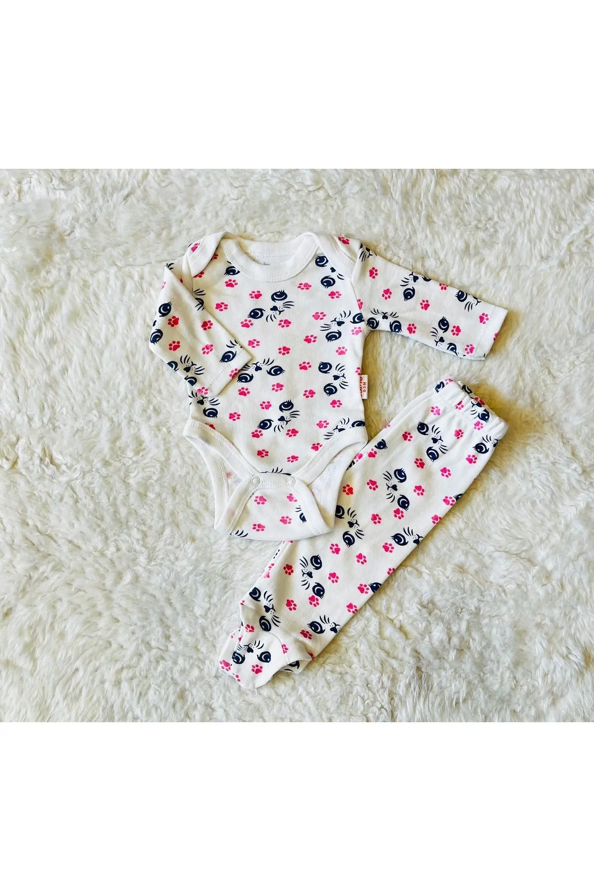 anne dokunuşu gibi KUZUM BEBE Yenidoğan Organik Pamuk 2’li Kız Erkek Bebek Takım