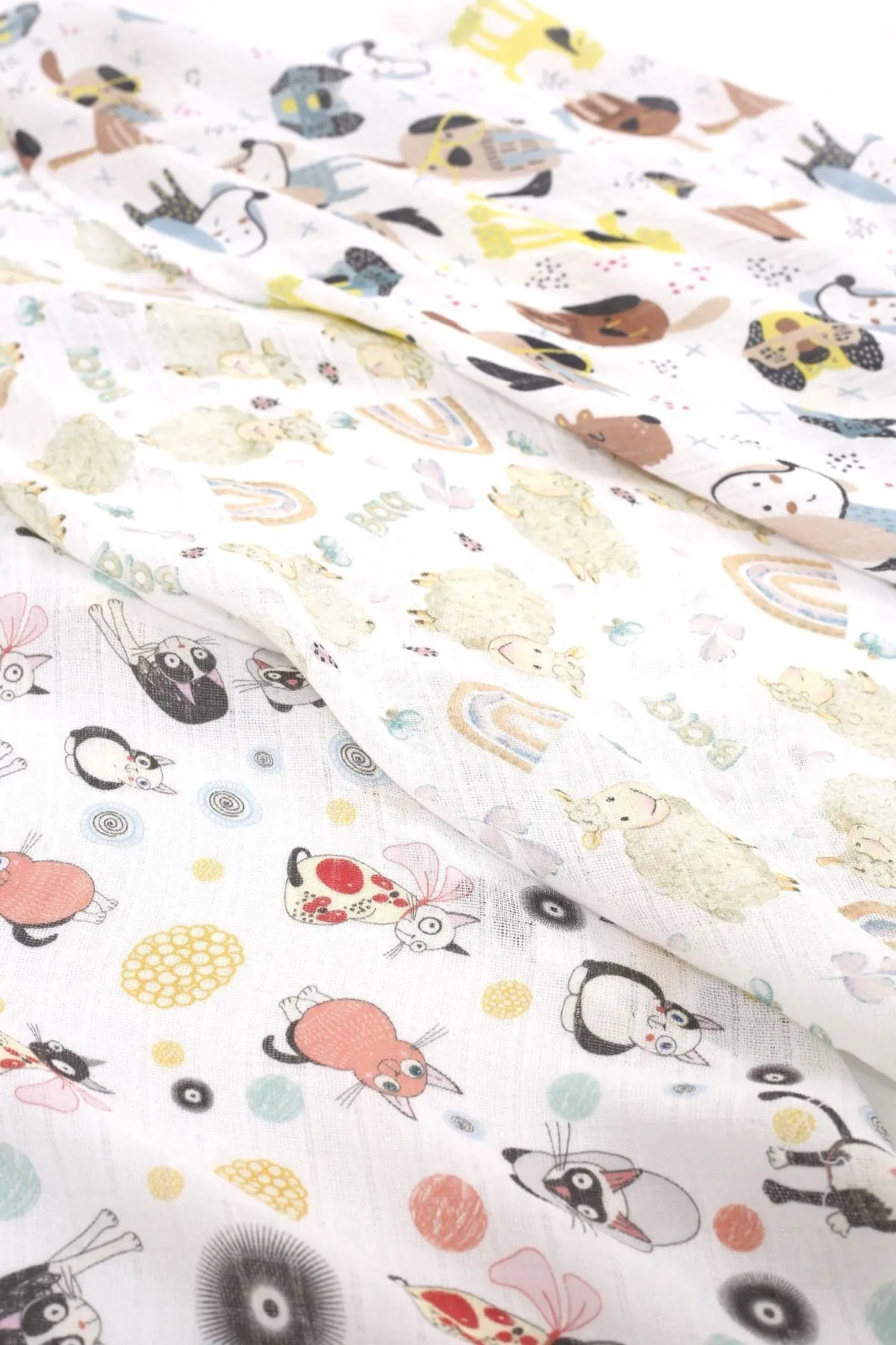 Dijital Baskılı 6'lı Çok Amaçlı Müslin Örtü Seti - 75x75 Cm