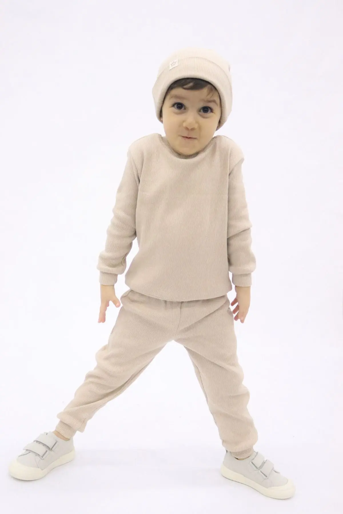 Taş Rengi/Nude Fitilli Unisex Bebek&çocuk 3'lü Takım