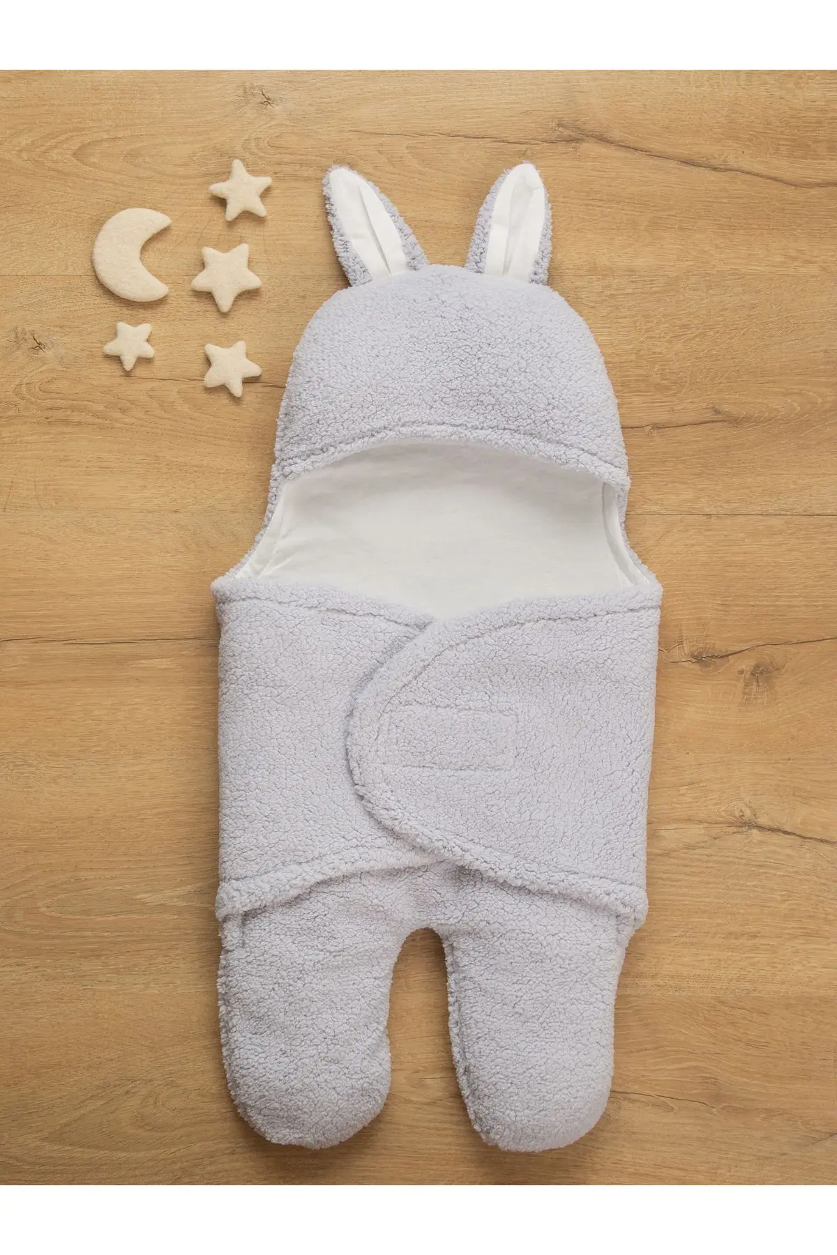 Sevimli Tavşan Serisi Kışlık Bebek Uyku Tulumu 0-9 Ay Doğal Pamuk Astarlı Unisex 1.5 Tog