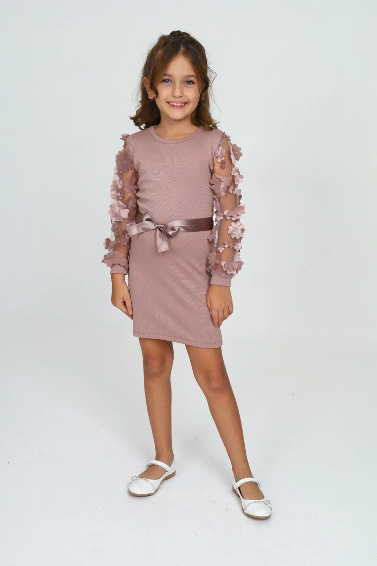 My Kids Wear Belden Bağlamalı Tül Detaylı Çocuk Elbise Mykids Collection