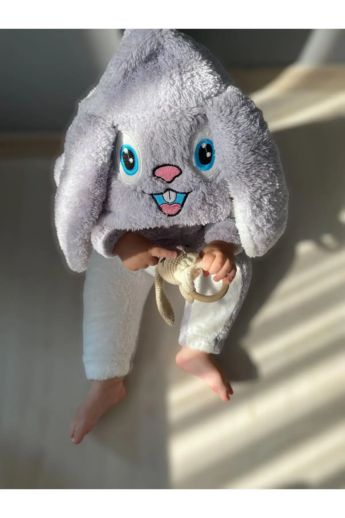 Welsoft Peluş Unisex Fermuarlı Kışlık Bebek Uyku Tulumu Bebek Tulumu Çocuk Tulumu Çocuk Kostümü