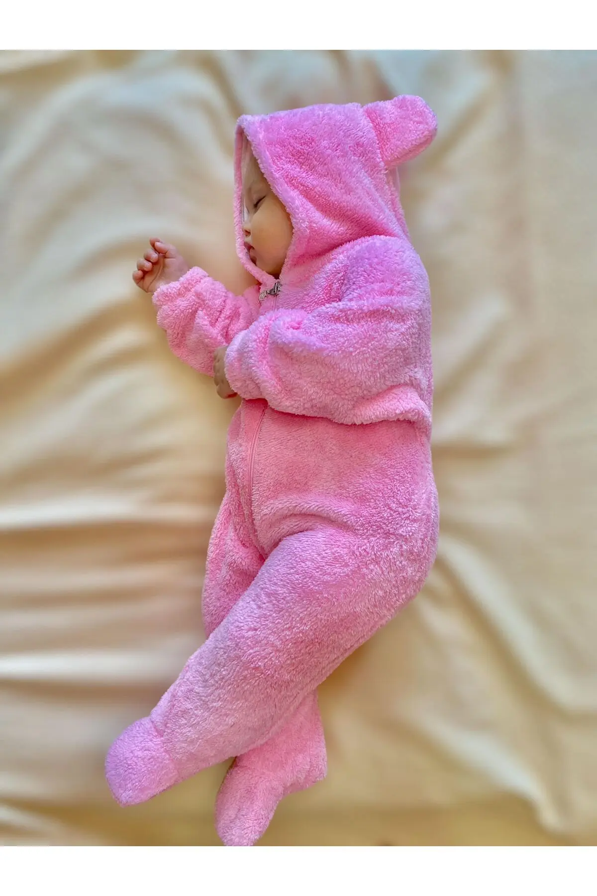 Welsoft Peluş Unisex Fermuarlı Kışlık Bebek Uyku Tulumu Bebek Tulumu Çocuk Tulumu Çocuk Kostümü