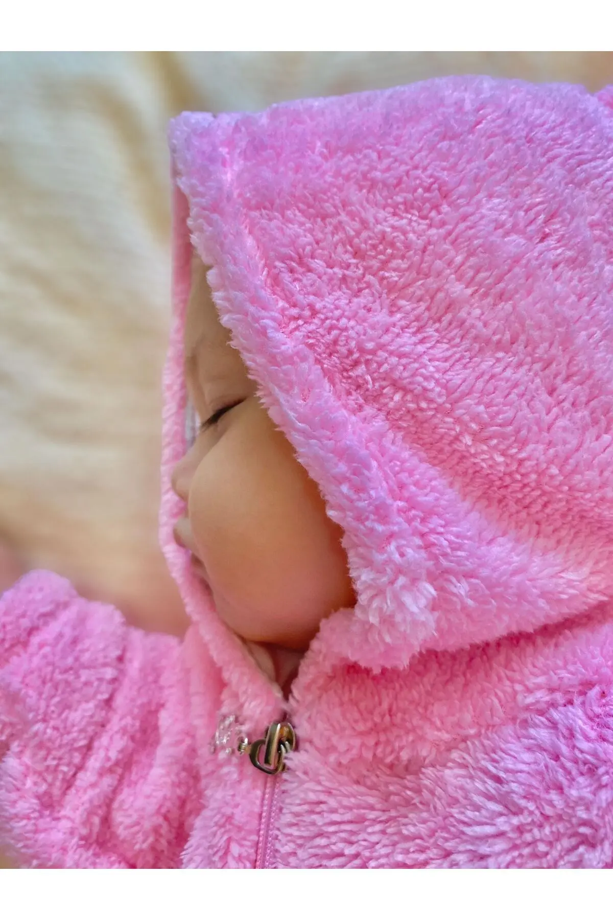 Welsoft Peluş Unisex Fermuarlı Kışlık Bebek Uyku Tulumu Bebek Tulumu Çocuk Tulumu Çocuk Kostümü