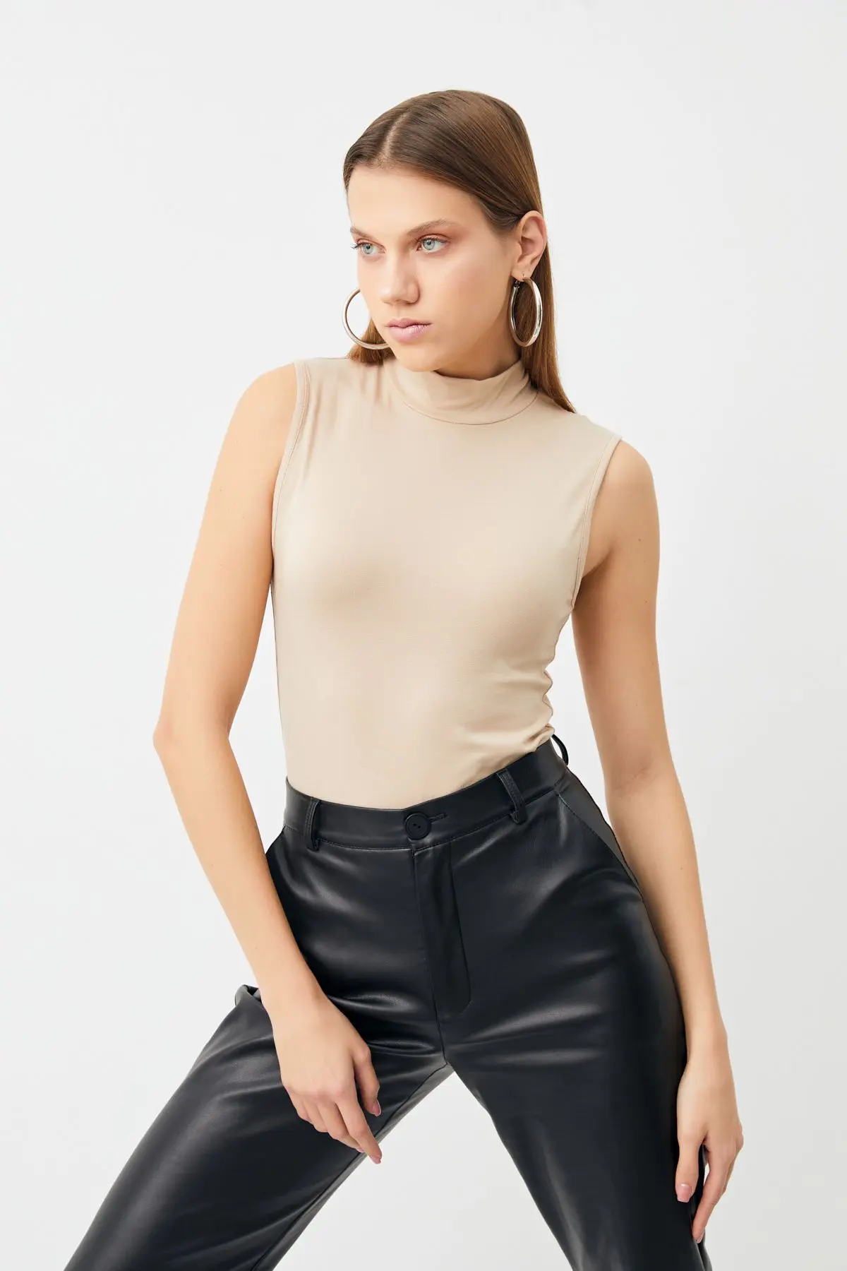 Kadın 2 Krem 2 Acı Kahve 4'lü Kolsuz Body