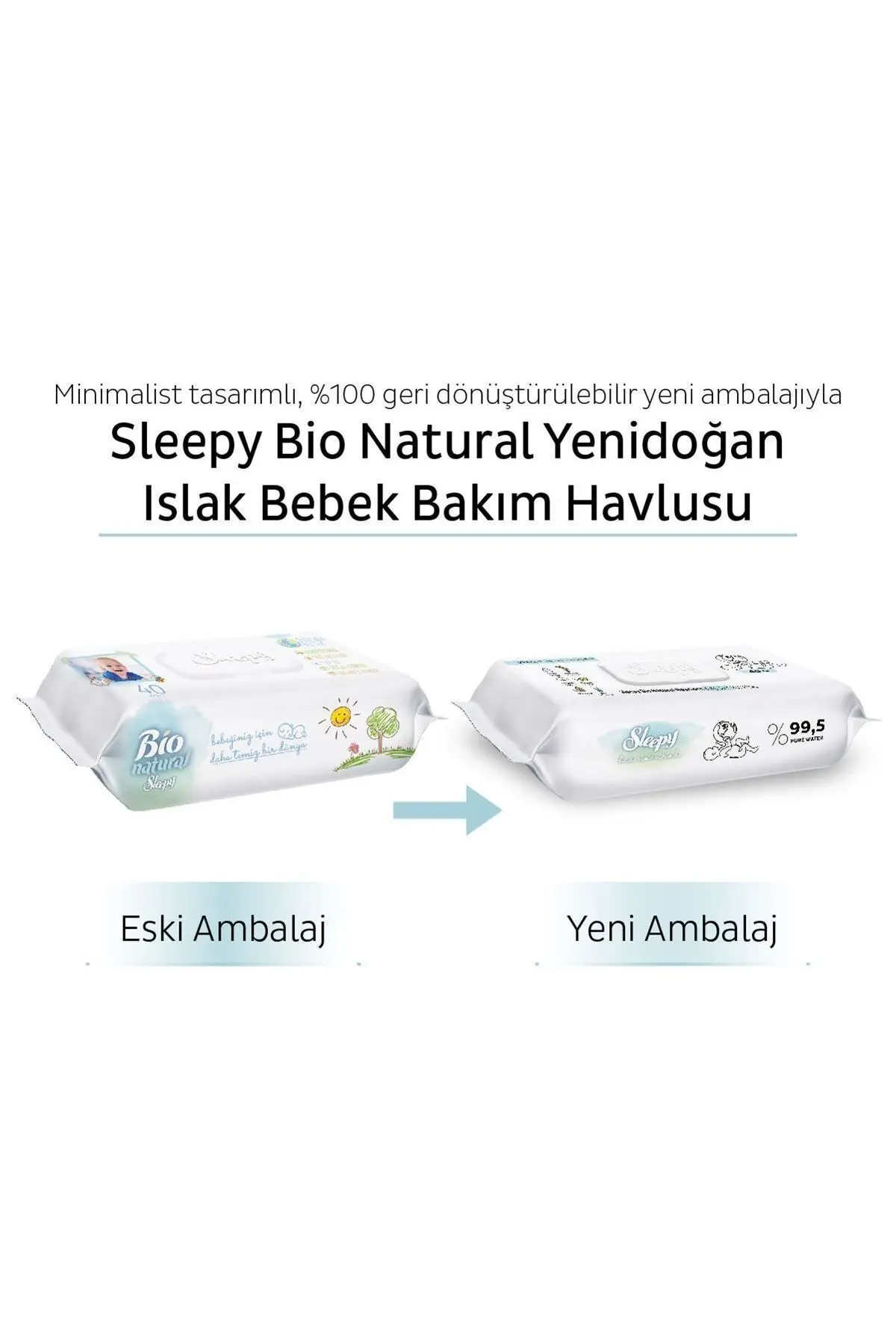 Bio Natural Yenidoğan Islak Bebek Bakım Havlusu 12x40 (480 YAPRAK)