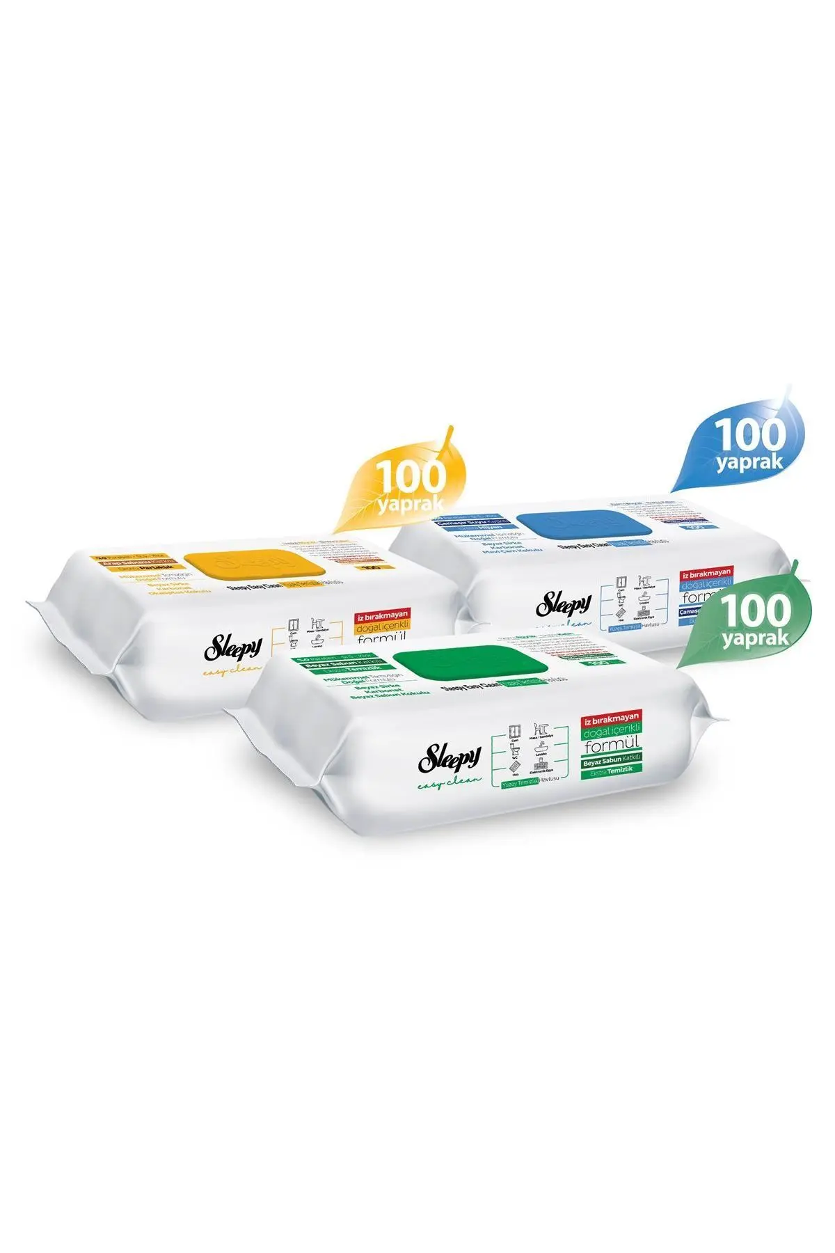 Easy Clean Beyaz Sabun Katkılı Çamaşır Suyu Katkılı Arap Sabunu Katkılı 3x100 (300 YAPRAK)