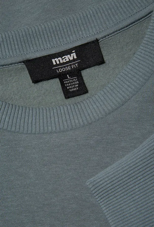 Mavi Bisiklet Yaka Yeşil Basic Sweatshirt 0S10276-71577