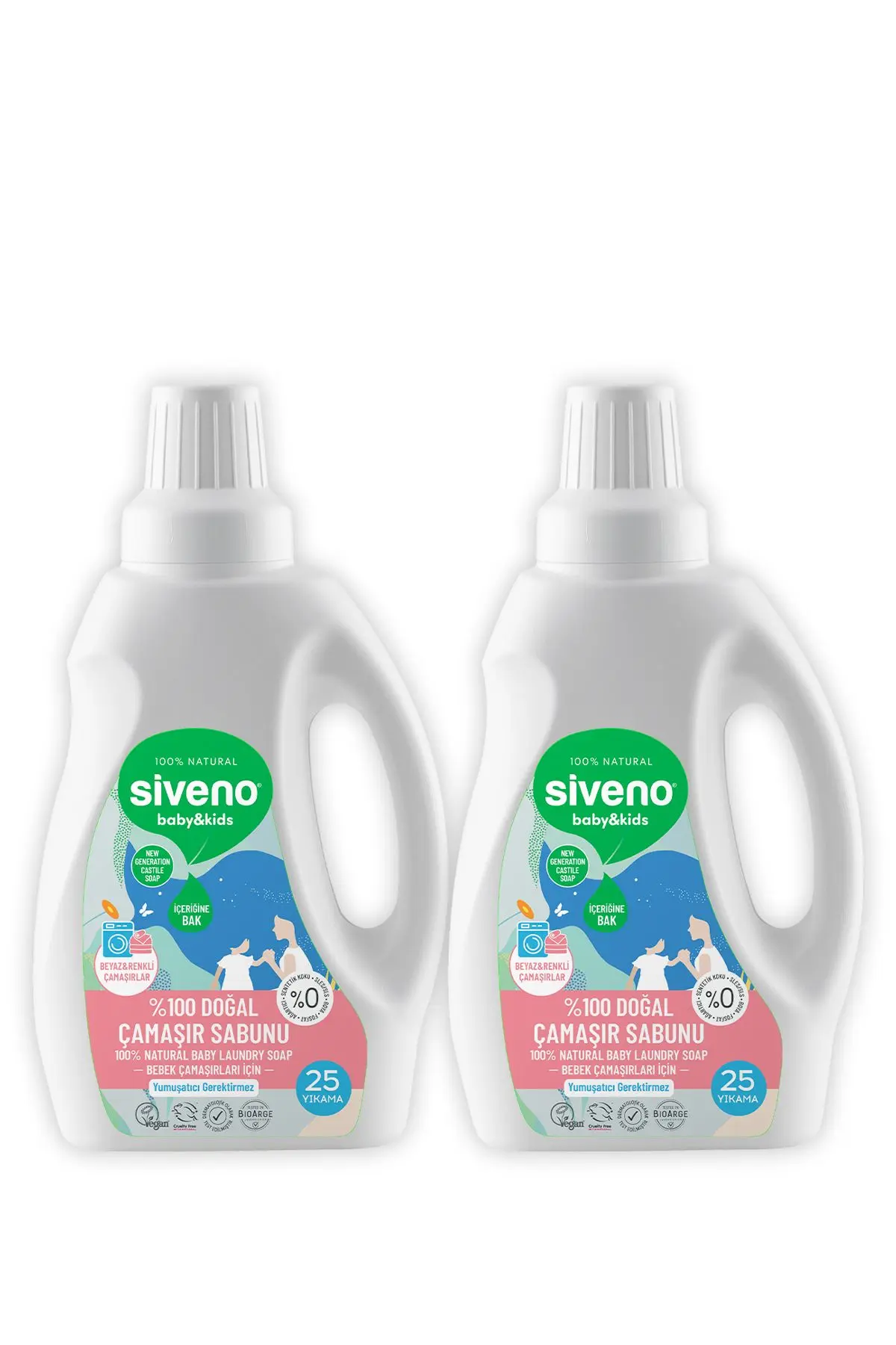 %100 Doğal Bebek Çamaşır Sabunu Kendinden Yumuşatıcılı Bitkisel Deterjan Konsantre 750 ml X 2 Adet