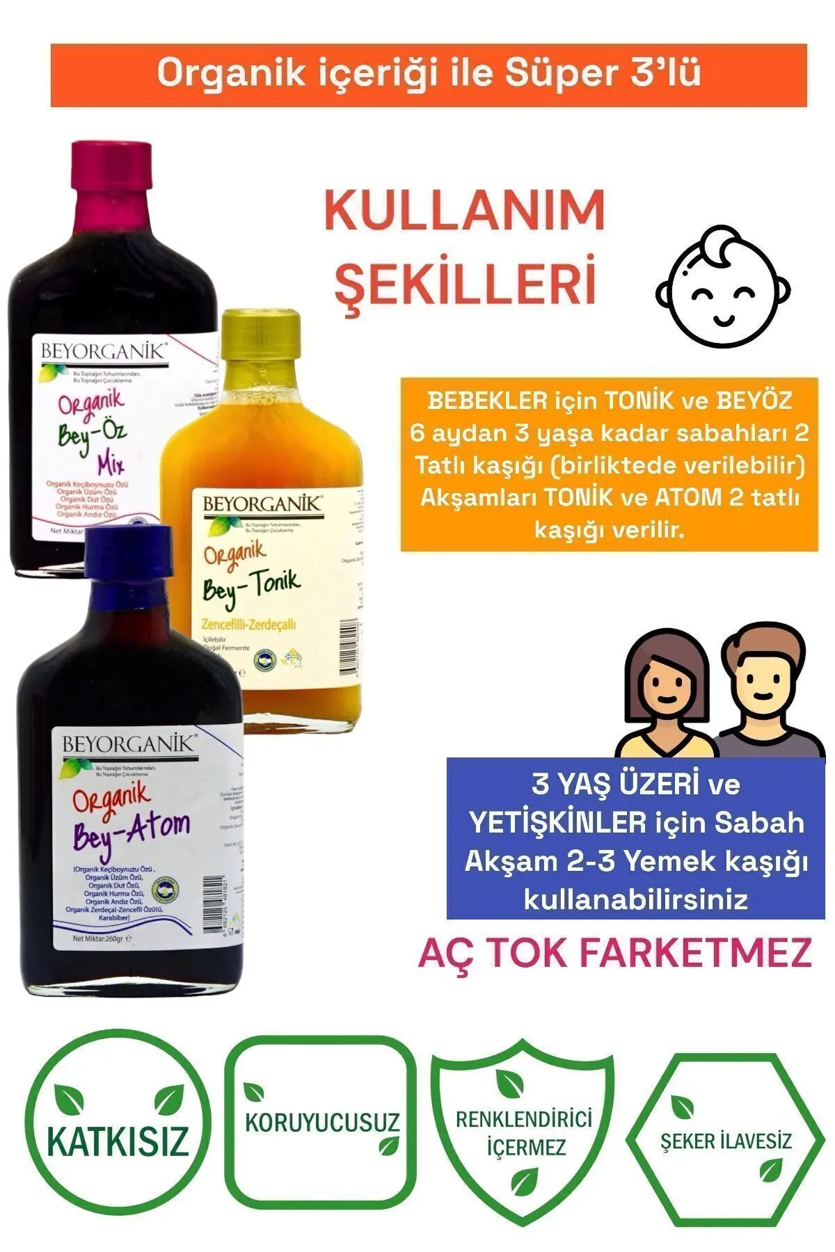 Organik Süper 3'lü Kış Paketi (BEY ÖZ MİX - BEY TONİK - BEY ATOM)
