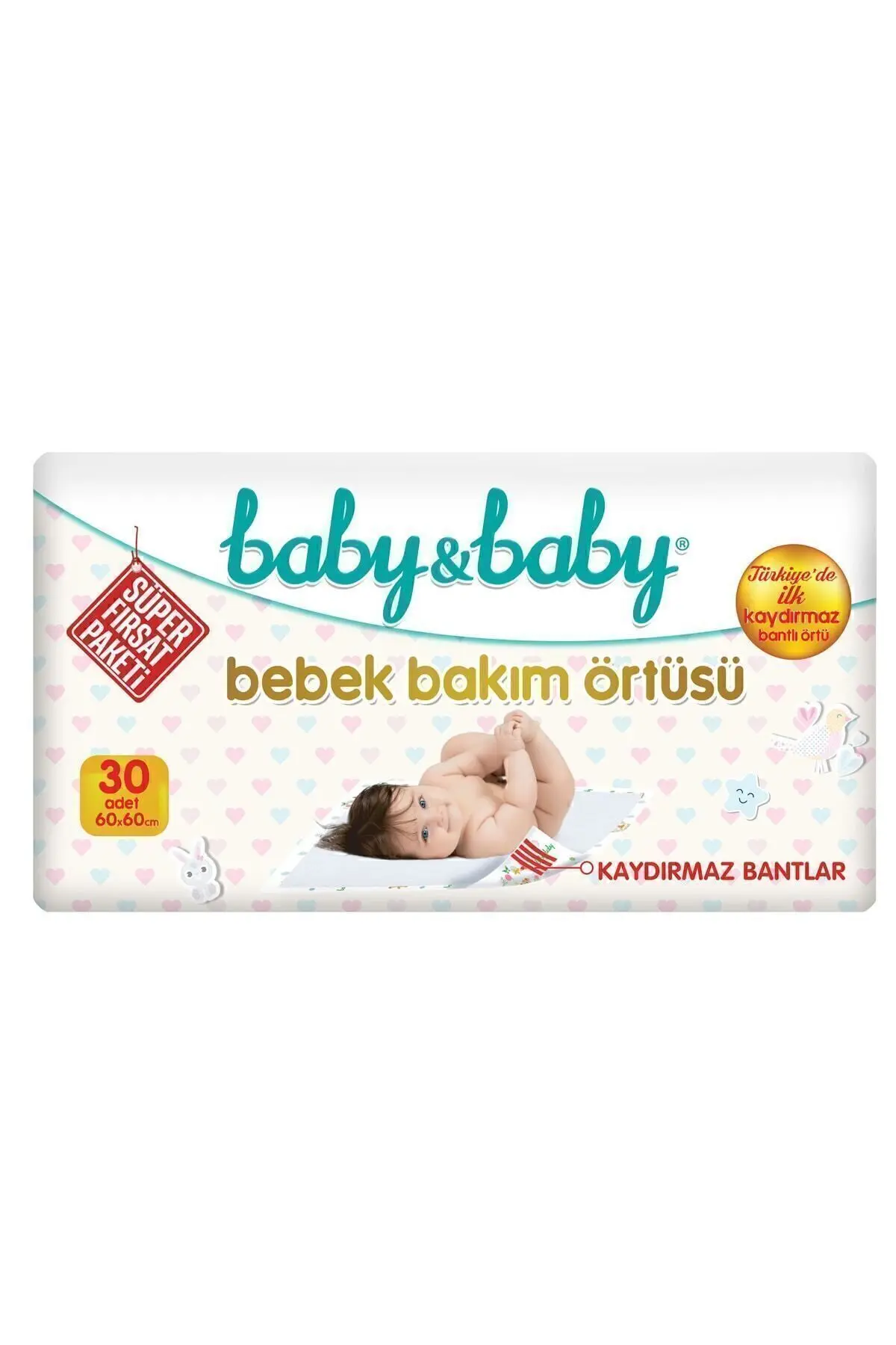 Bebek Bakım Örtüsü 60x60cm Alt Açma Bezi 30'lu Paket