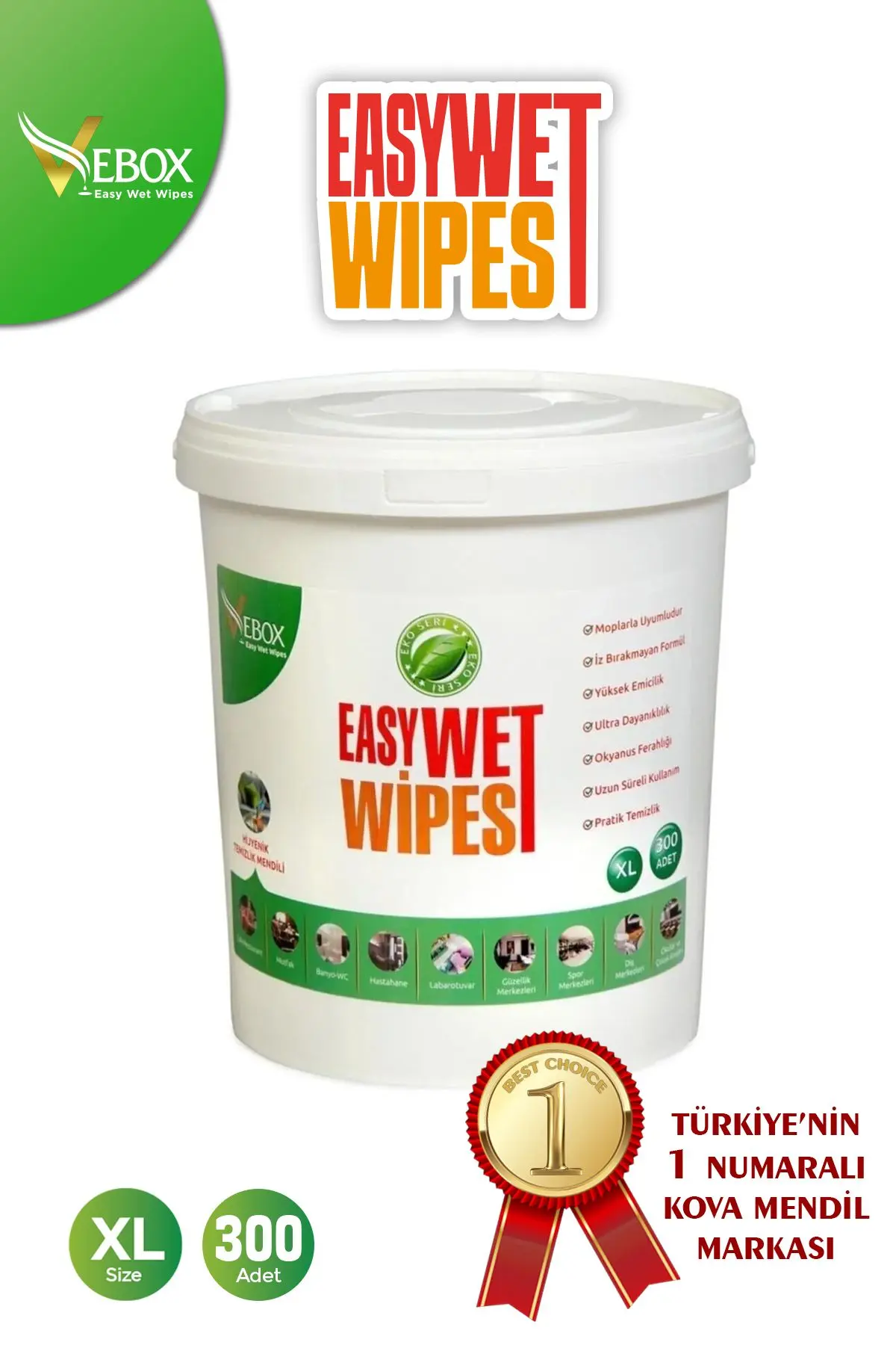 VEBOX Easy Wet Wipes Islak Kova Mendil 300 Adet