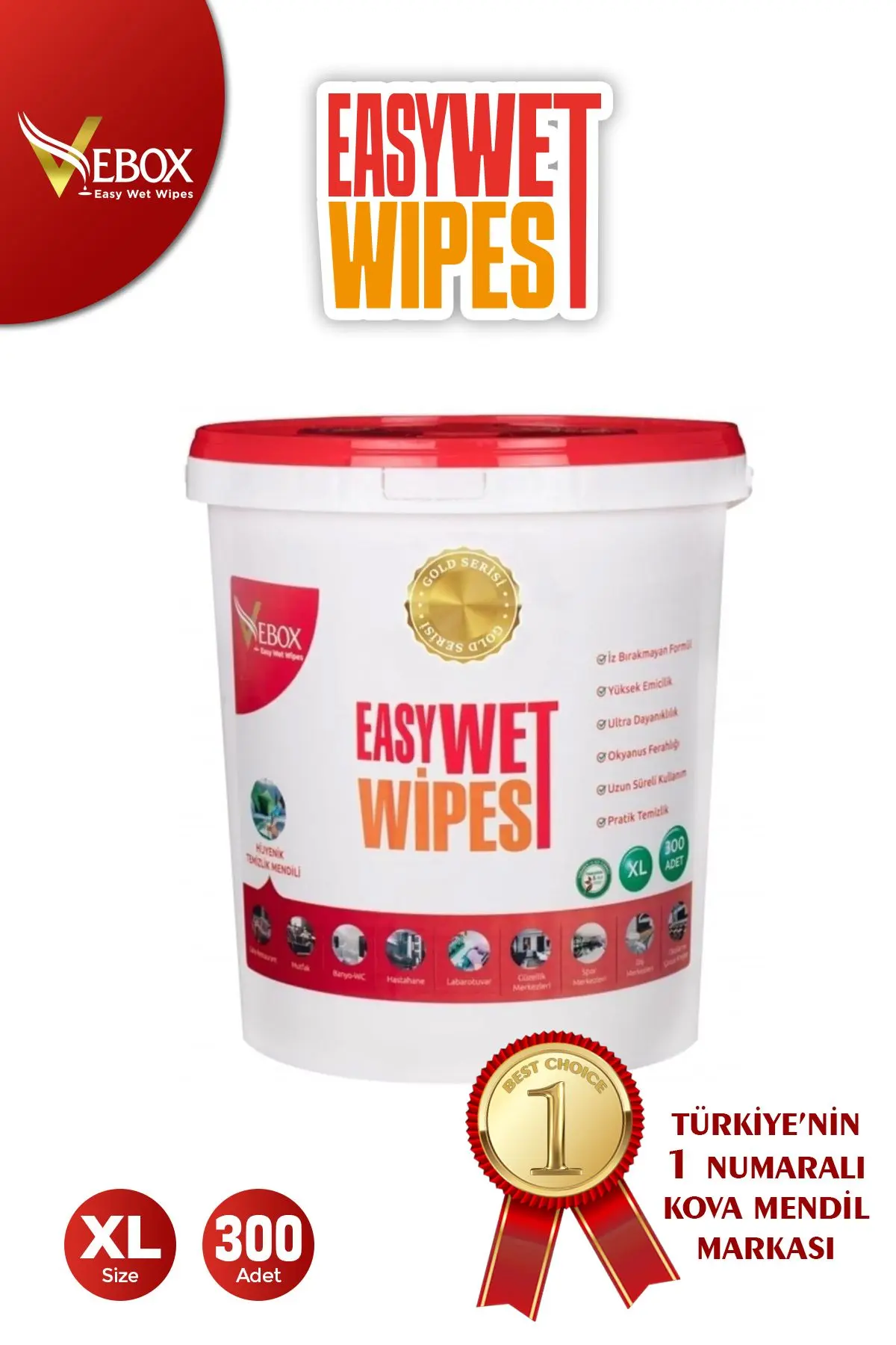 VEBOX Easy Wet Wipes Islak Kova Mendil 300 Yaprak