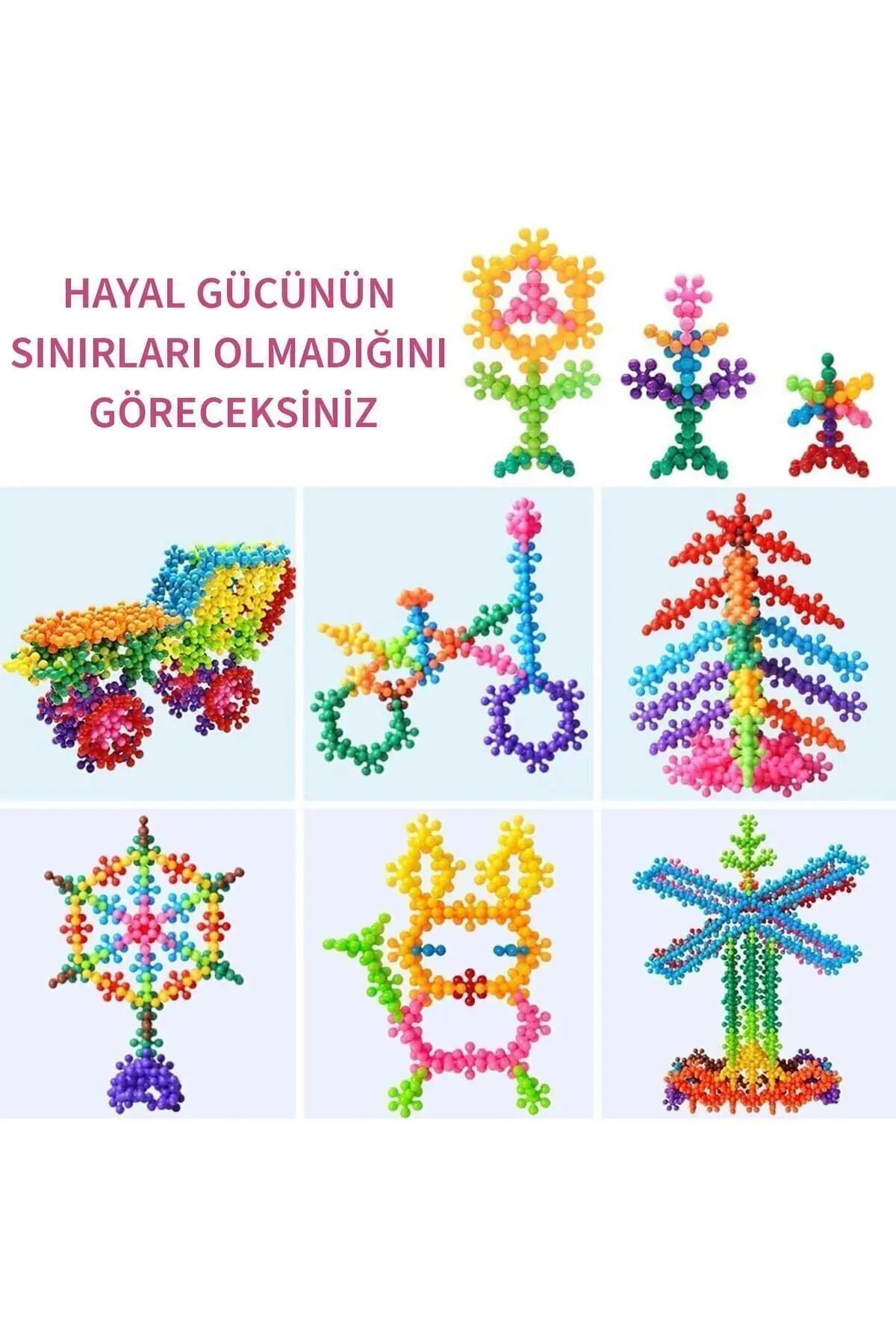 Master Molekül Eğitici Yaratıcı Oyuncak Kar Tanesi Yapı Taşları 5 Renk 120 Parça
