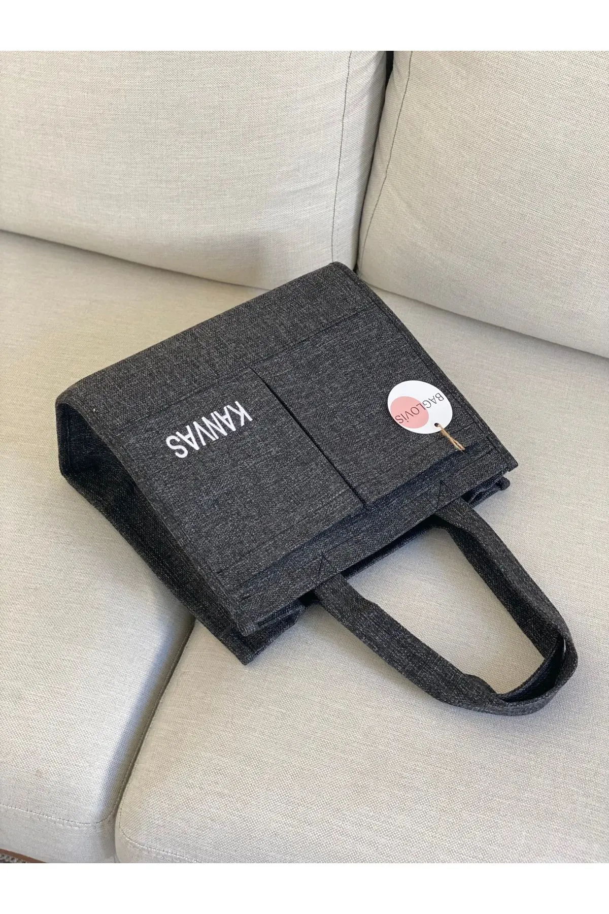 KANVAS KUMAŞ NAKIŞ DETAYLI BÜYÜK OMUZ ÇANTASI