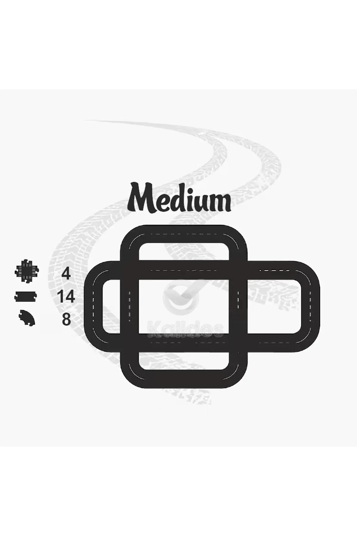 kalides Oyuncak Araba, Araç Parkuru (MEDIUM) -eğitici Ve Eğlenceli Yol Yapım Ahşap Oyuncak - Otoban Puzzle