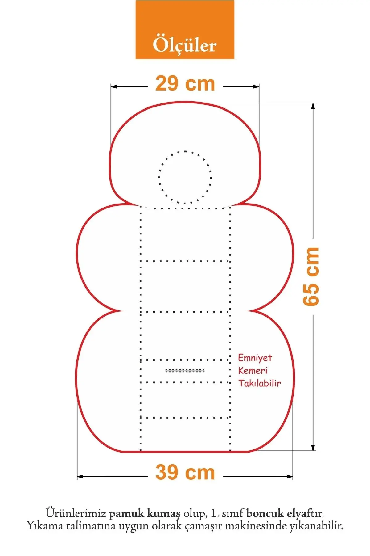 2 Parça - Bel Destekli Puset Minderi, Puset Çarşafı, Pamuk Kumaş - Orijinal Ürün