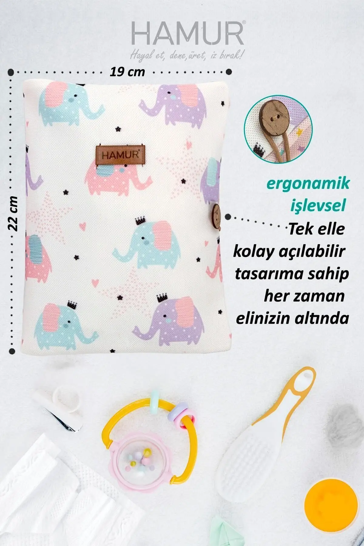 Anne Bebek Bakım Çantası Yenidoğan Alt Açma Değiştirme Düzenleyici Çantası Organizer Elephant