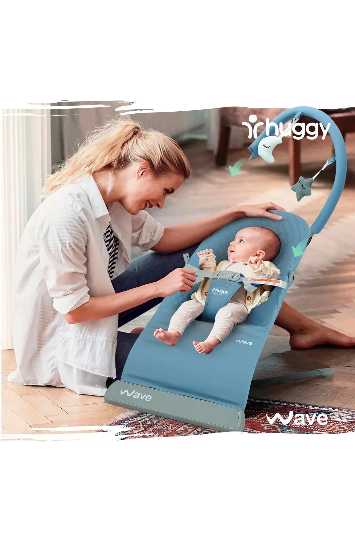 Wave Bebek Hareket Ettikçe Sallanabilen Kademeli Müzikli Titreşimli Anakucağı