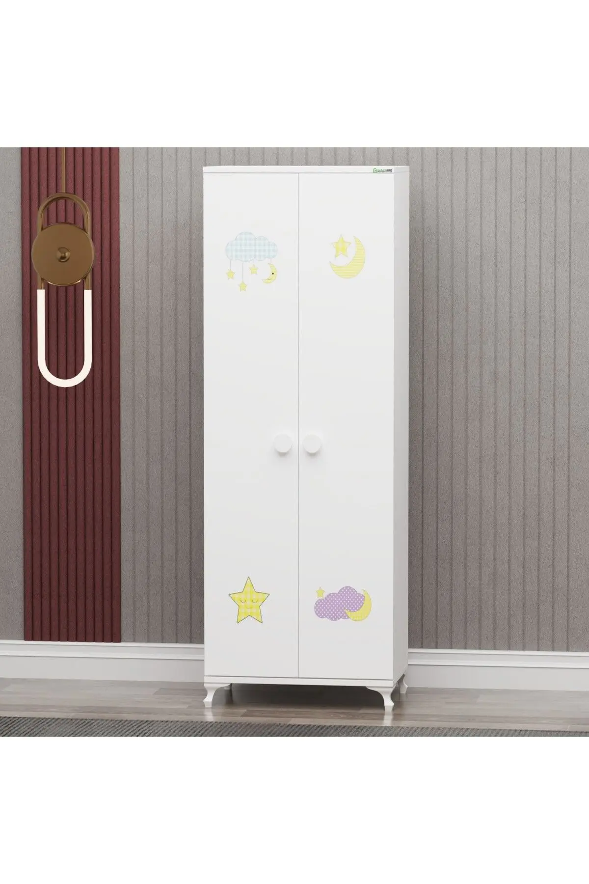 Elegant Beşik ve Yıldız 2 Kapaklı Dolap - Uykucu