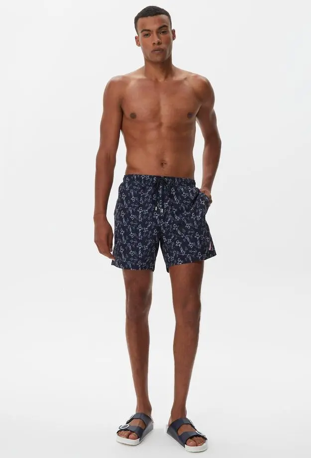 Nautica Nautica Erkek Lacivert Baskılı Mayo Şort