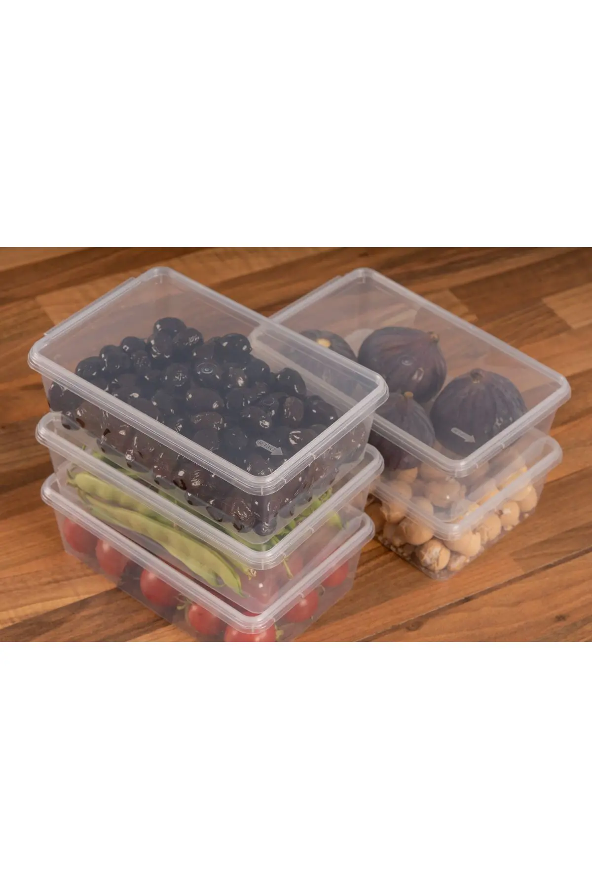 Plastik Saklama Kabı 1 Ltre 10 Adet Kendinden Kapaklı Dondurucu Kabı Hava Almaz 19x13x6 Cm