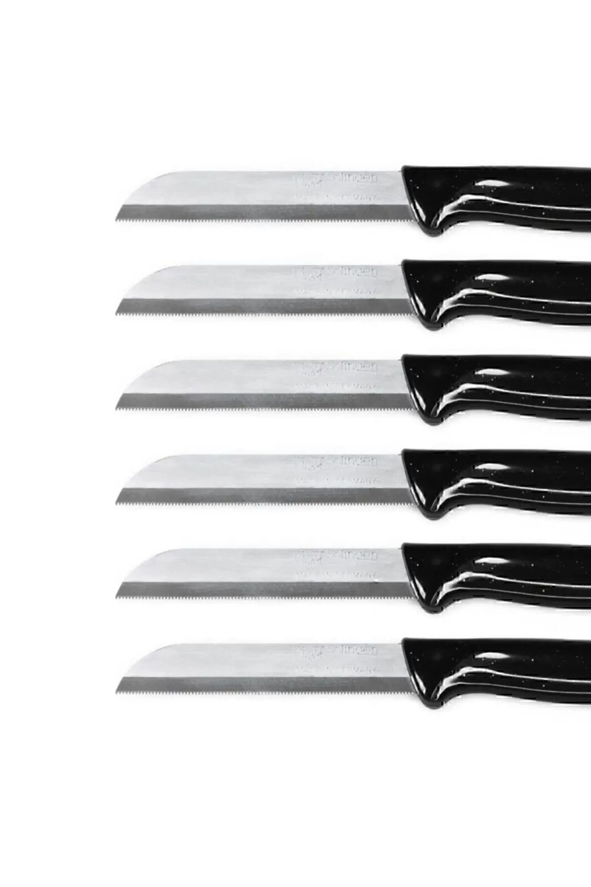 Siyah Delikli Tırtıklı 6’lı Meyve Bıçağı Seti