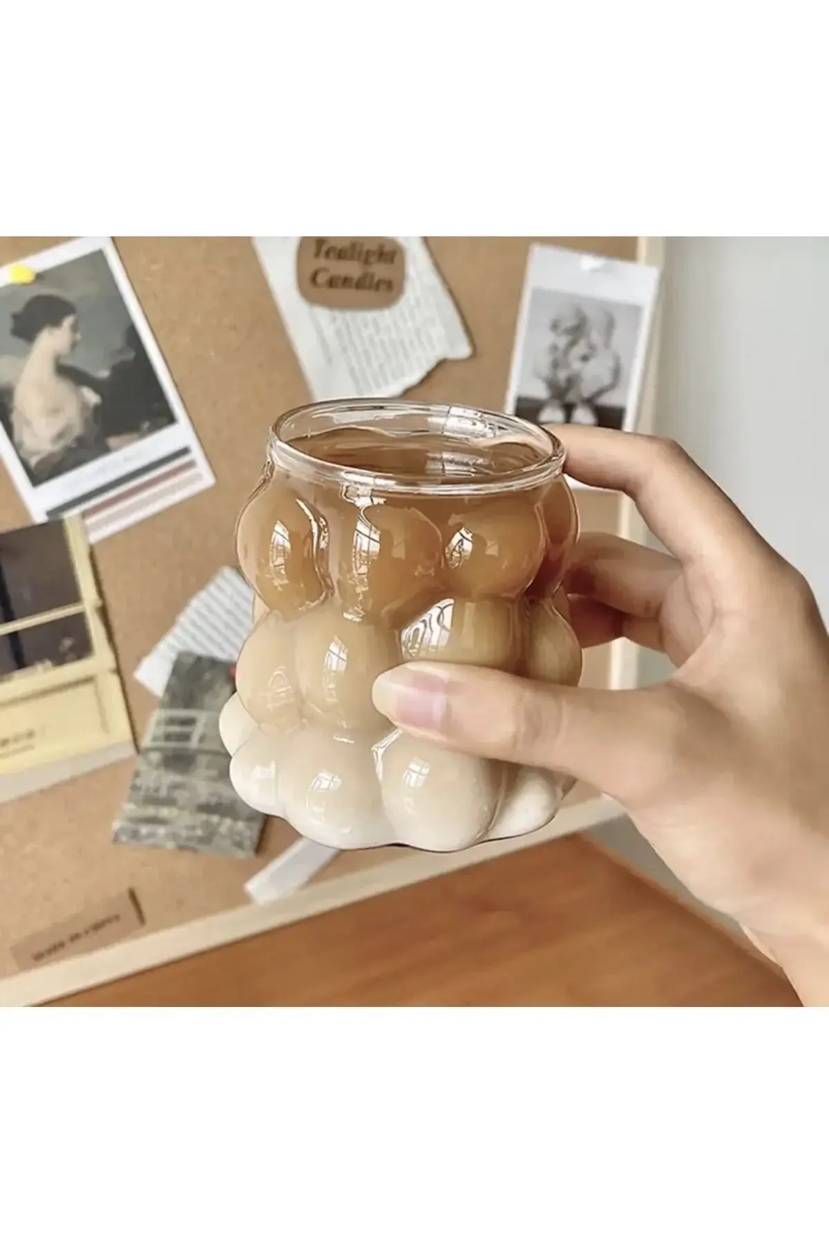 M Mimoza Park Boncuk Şekli Isıya Dayanıklı Borosilikat Bardak | Kahve Ve Sunum Bardağı | Üzüm Bardak