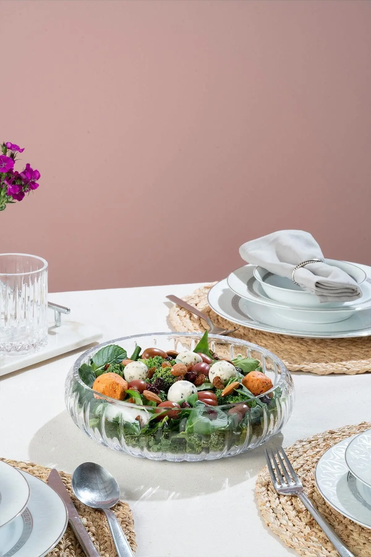 Büyük Boy Selen Concept Cam Salata Kasesi