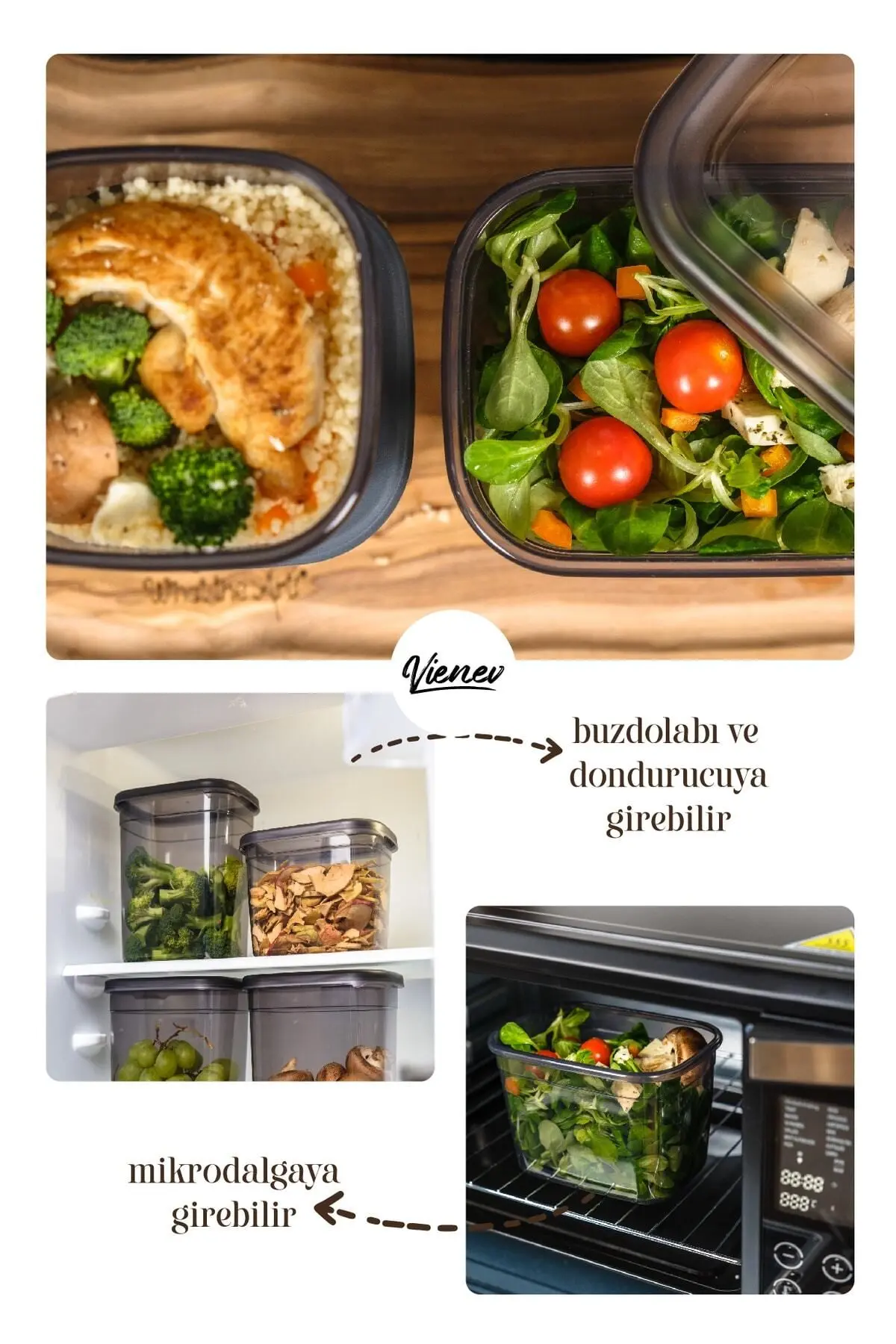 Beyaz Serigrafi Etiketli 12li Set Peggy Dikdörtgen Saklama Kabı 4x(1,3 LİTRE, 2 LİTRE, 3,2 LİTRE)