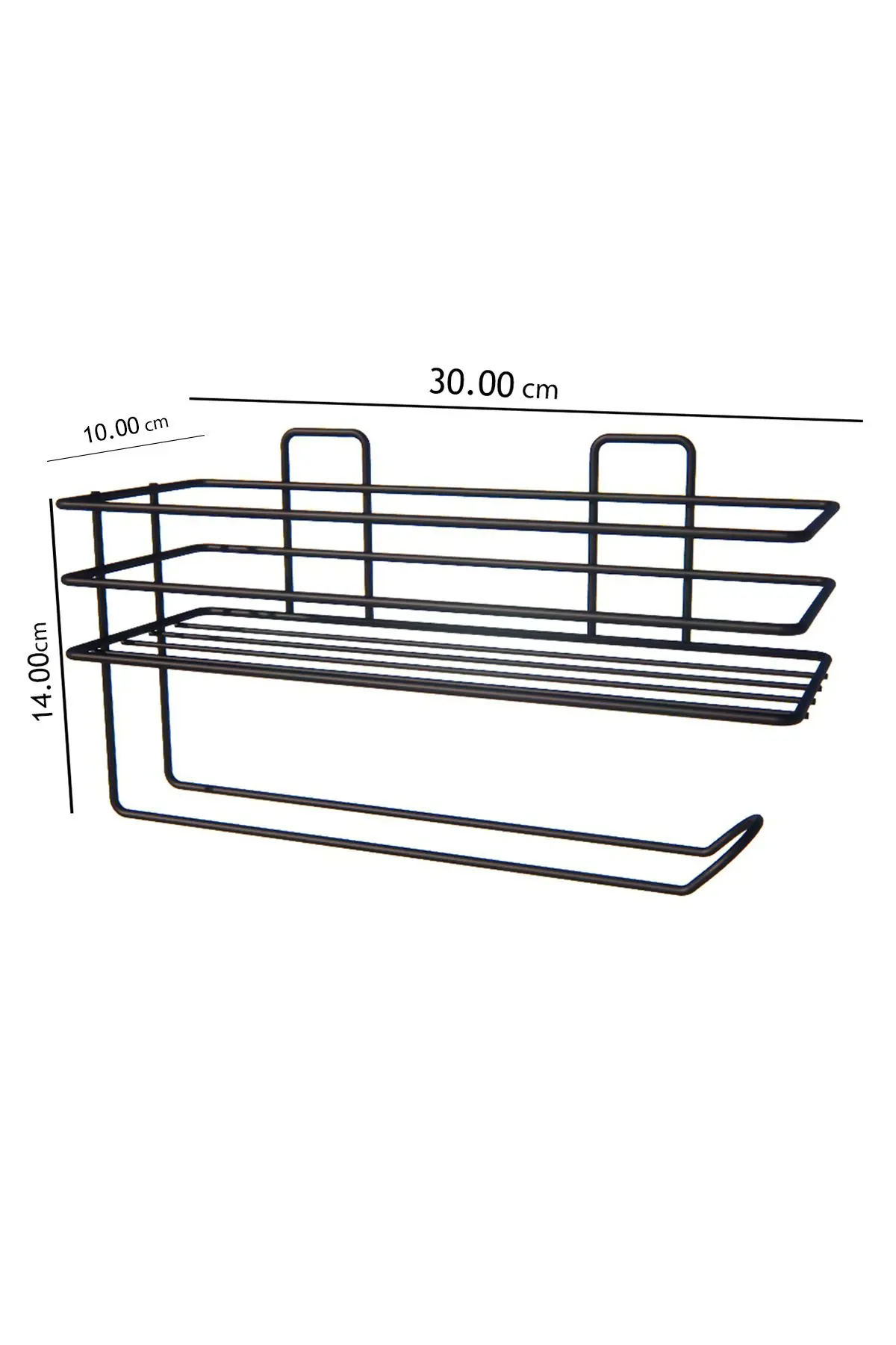 Yapışkanlı Raflı Kağıt Rulo Havluluk Peçetelik Havlu Kağıltlık Siyah Banyo Mutfak Düzenleyici Raf