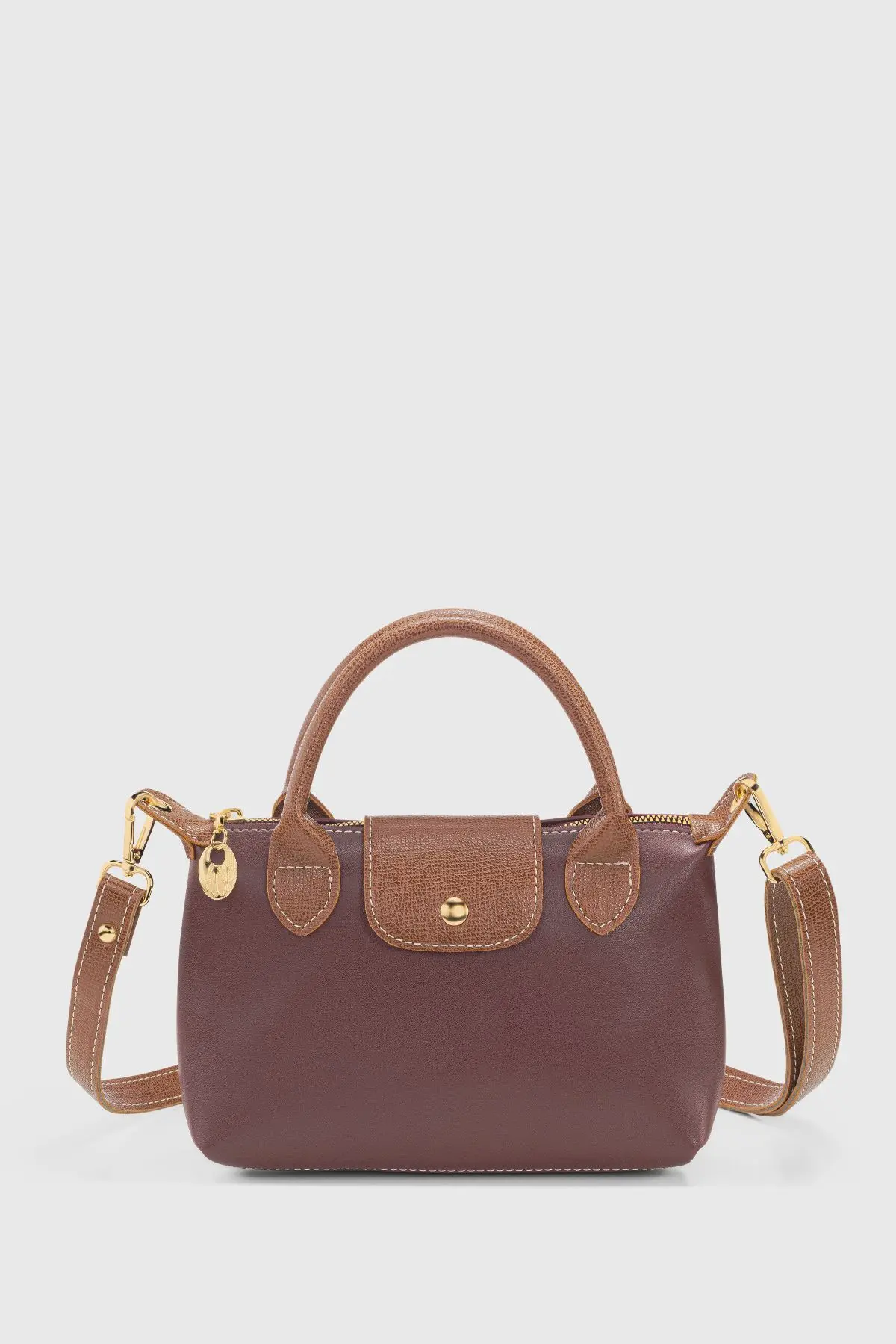 Housebags Bordo Çok Yönlü PU Deri Çapraz Asklı Çanta
