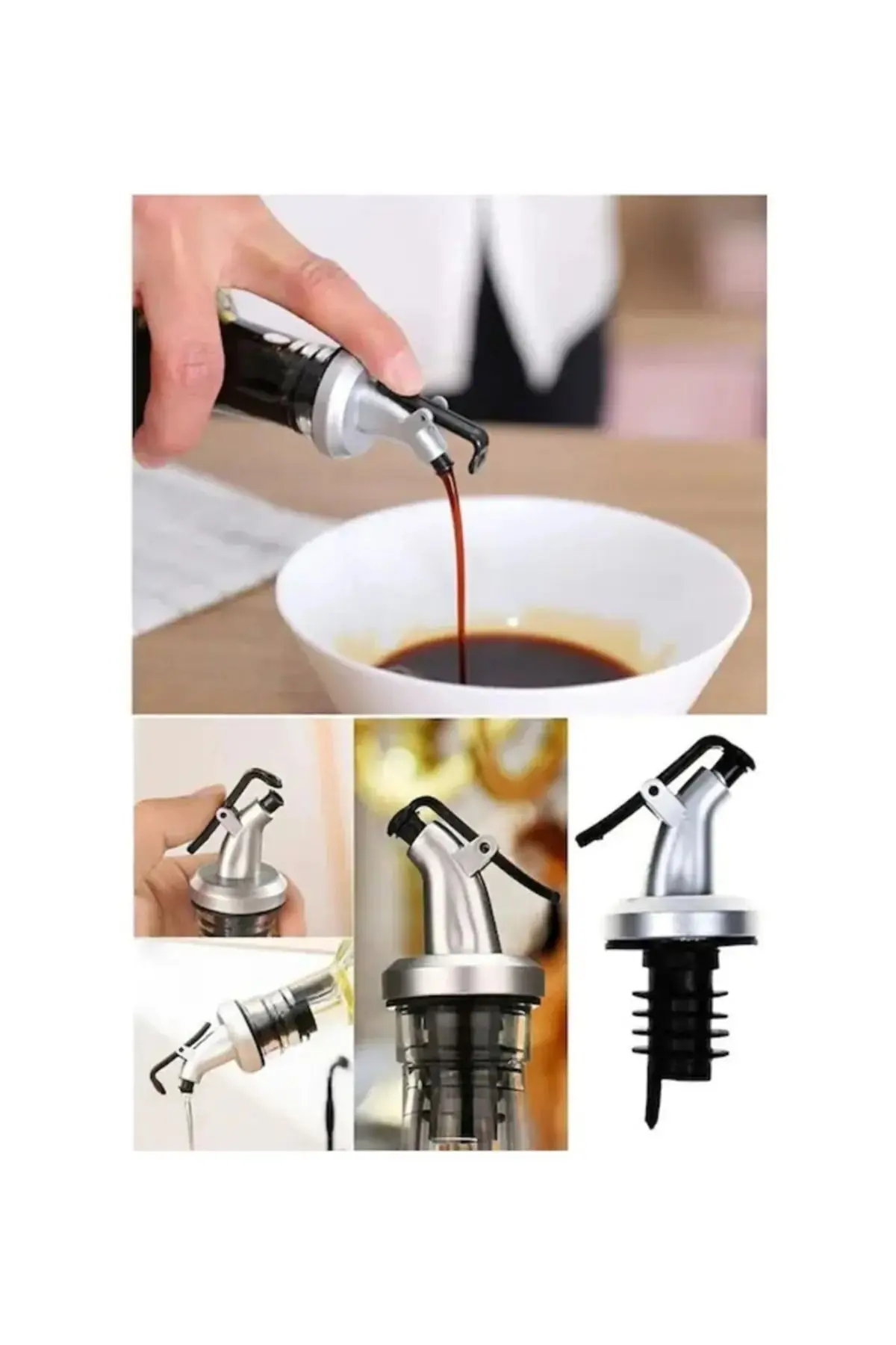 Ahşap Stantlı Amber 2'li 750 Ml Zeytinyağı Sıvıyağ Şişesi Yağdanlık Yağlık Cam Şişe