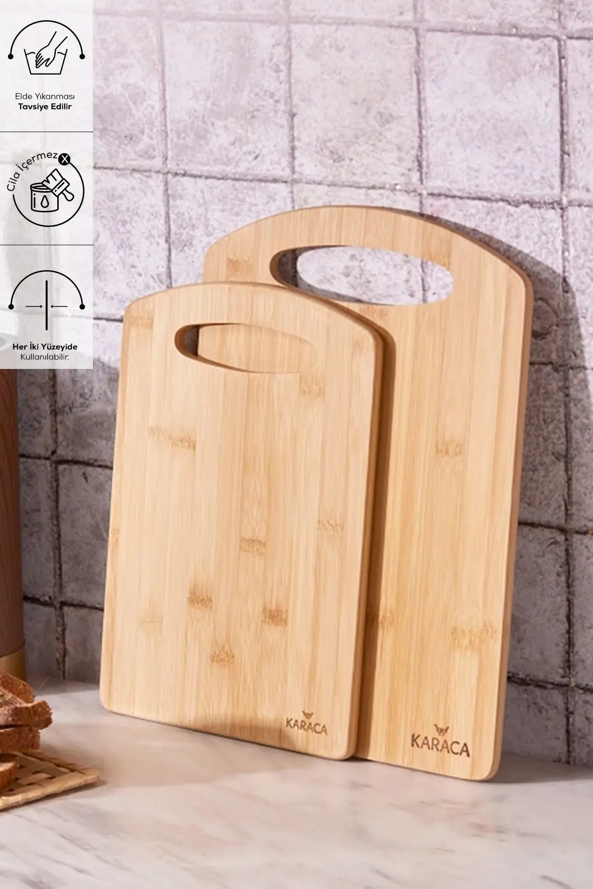 Karaca Stark 2'li Bambu Kesme Tahtası 28/33 Cm