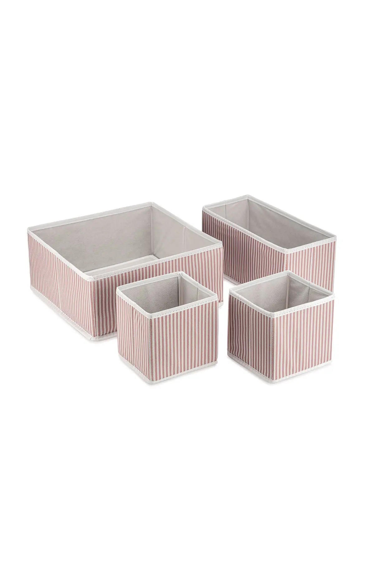 Pudra 4'lü Çizgili Dolap,Çekmece İçi Organizer Seti 28x28x13-28x13x13-13x13x13