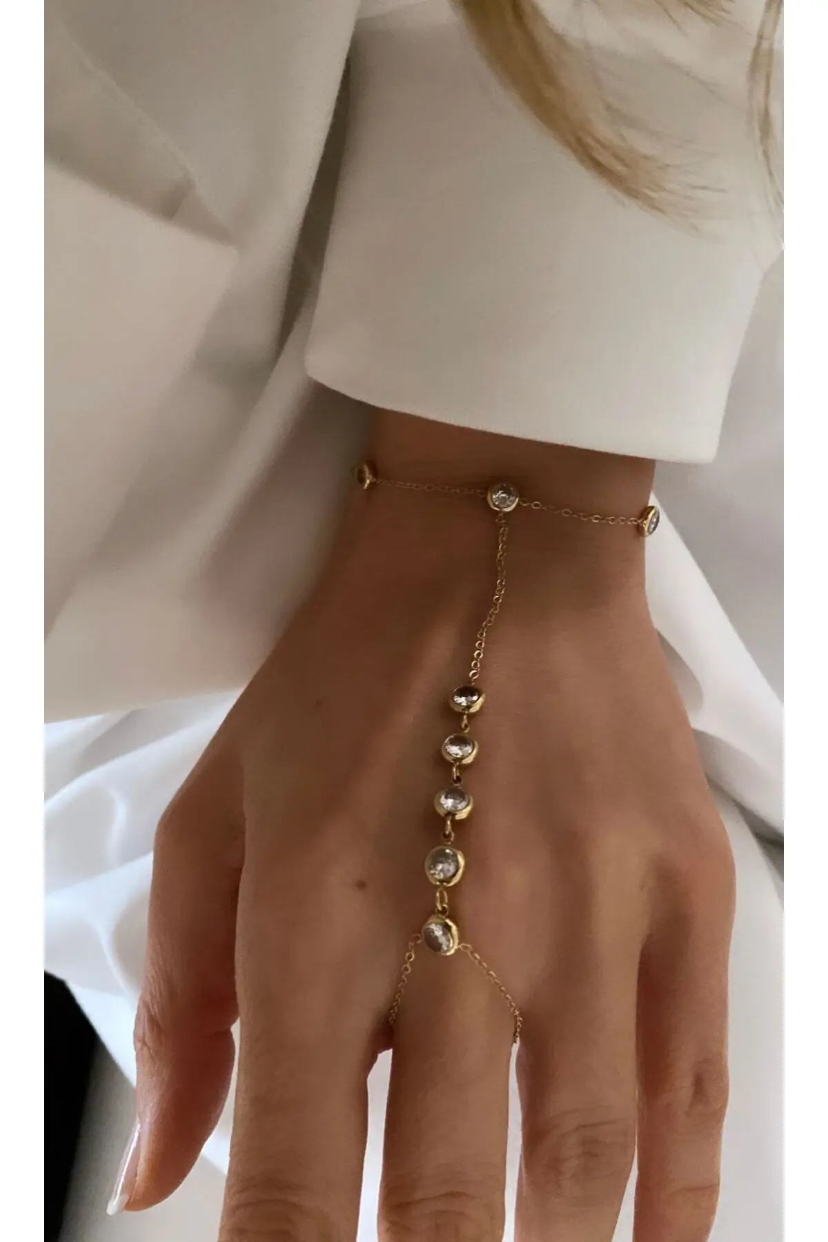 SU PERİSİ TAKI BİJUTERİ Çelik Gold Sıralı Zirkon Taşlı Şahmeran